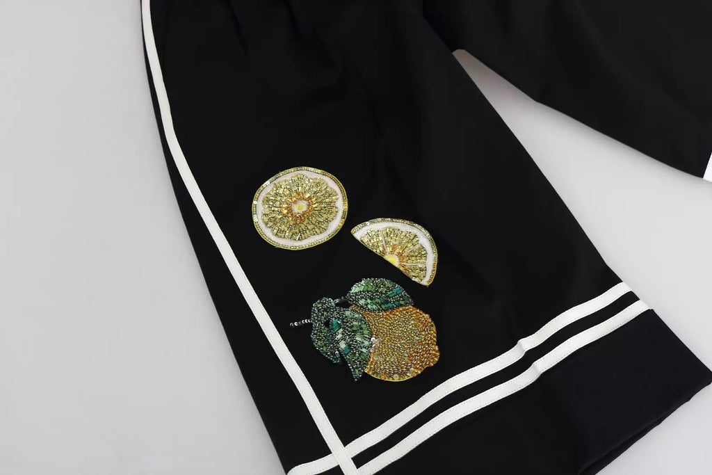 DOLCE & GABBANA EMBELLISHED PALAZZO WIDE PANTS