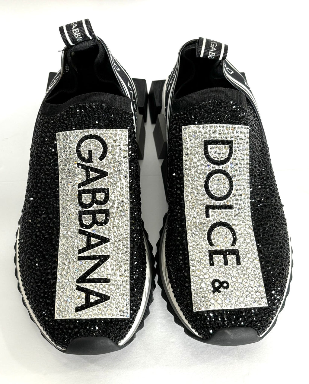 DOLCE & GABBANA SORRENTO CRYSTAL SLIP ON SNEAKERS
