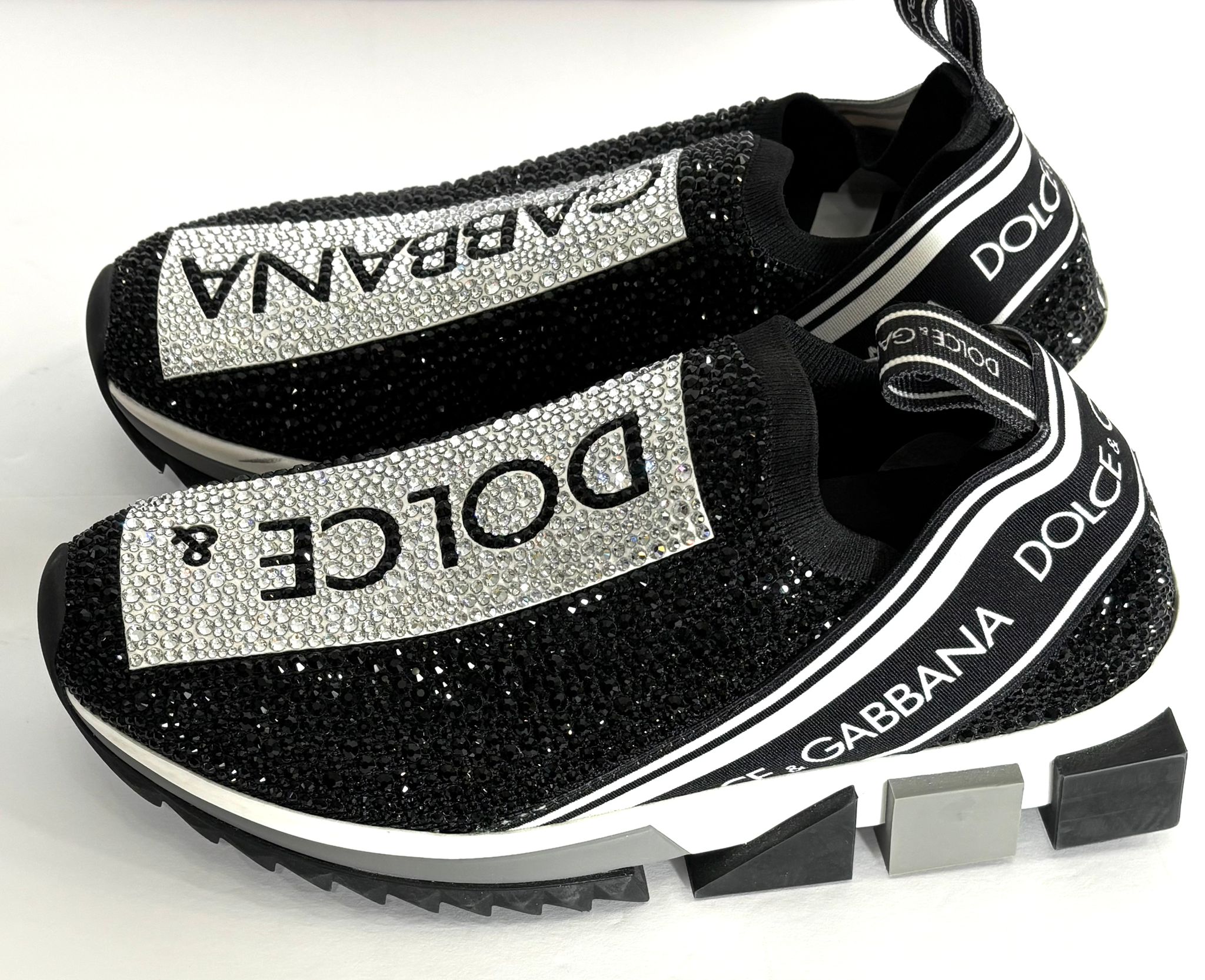 DOLCE & GABBANA SORRENTO CRYSTAL SLIP ON SNEAKERS