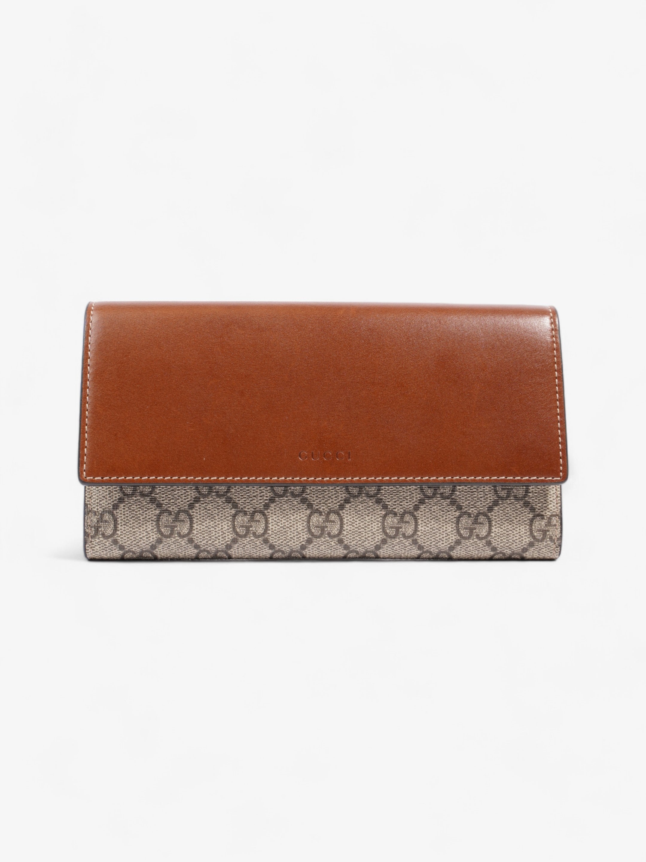 Gucci Continental Wallet Brown / GG Supreme Calfskin Leather