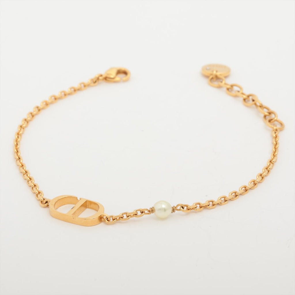 Christian Dior Petit CD Gold Pearl Bracelet Costume Jewellery