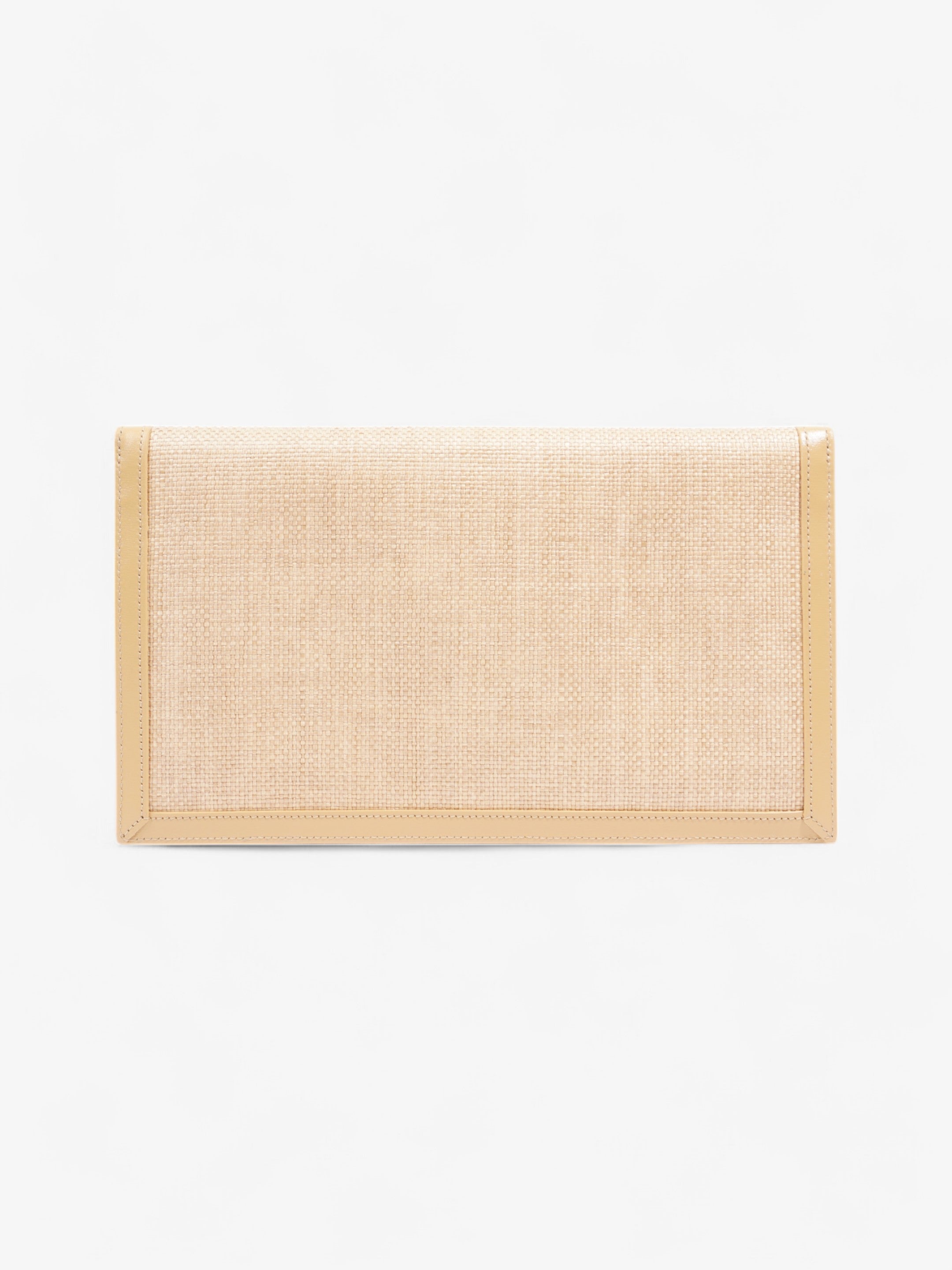 Saint Laurent Uptown Clutch Beige Raffia
