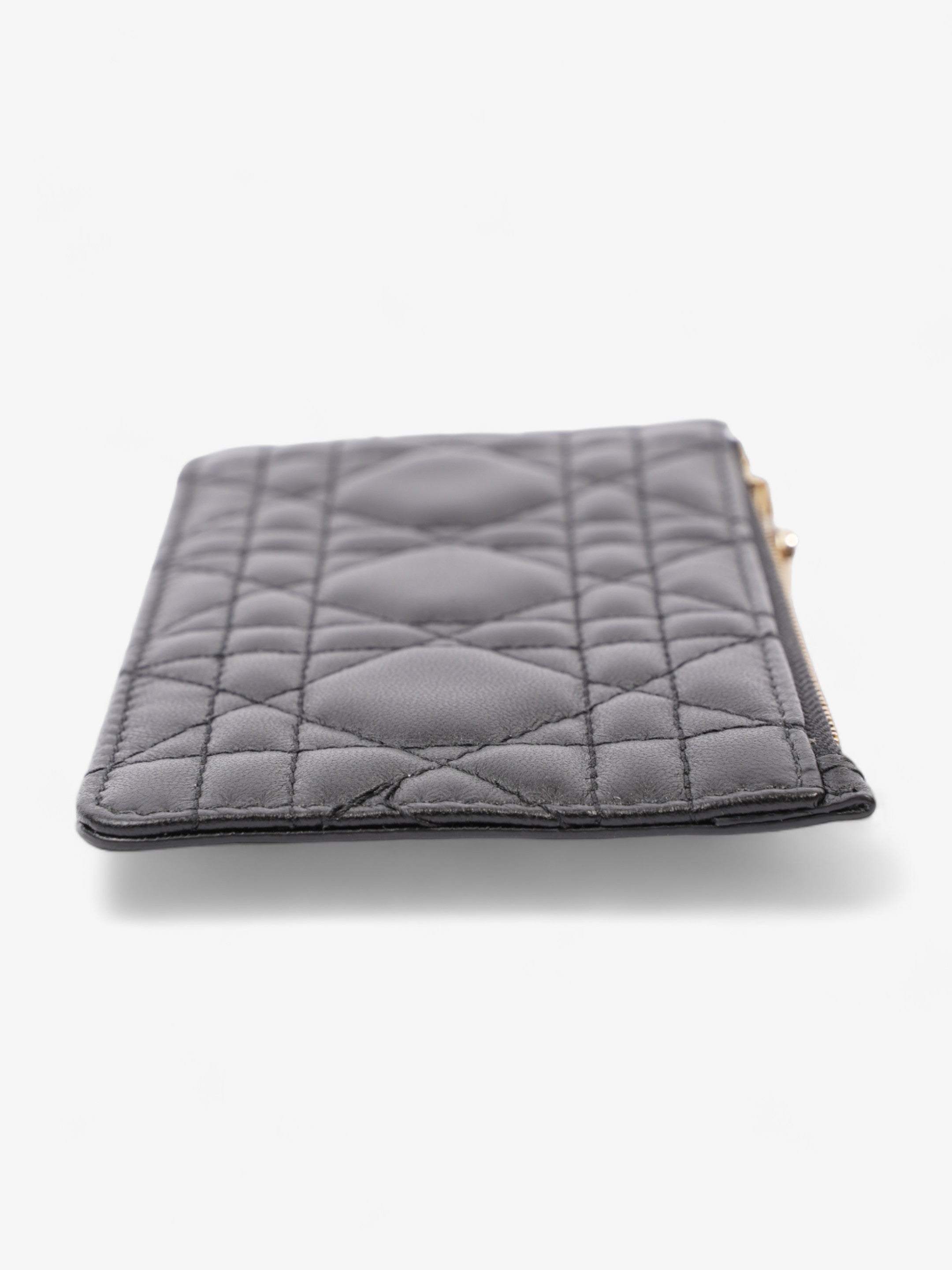Christian Dior Lady Dior  And Coin Wallet Black Lambskin Leather