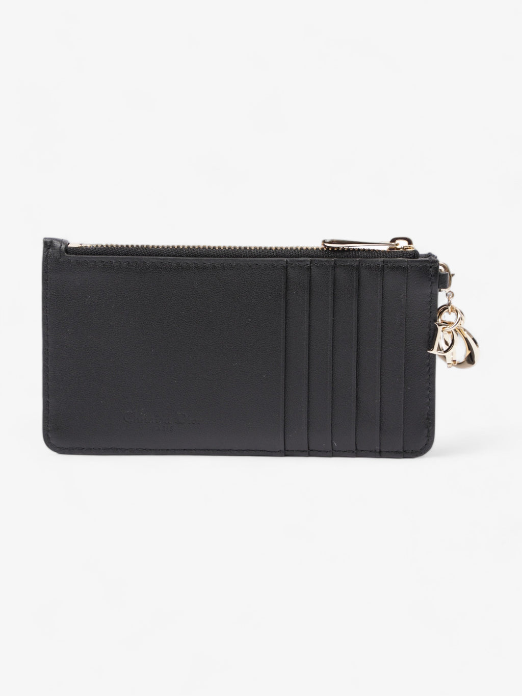 Christian Dior Lady Dior  And Coin Wallet Black Lambskin Leather