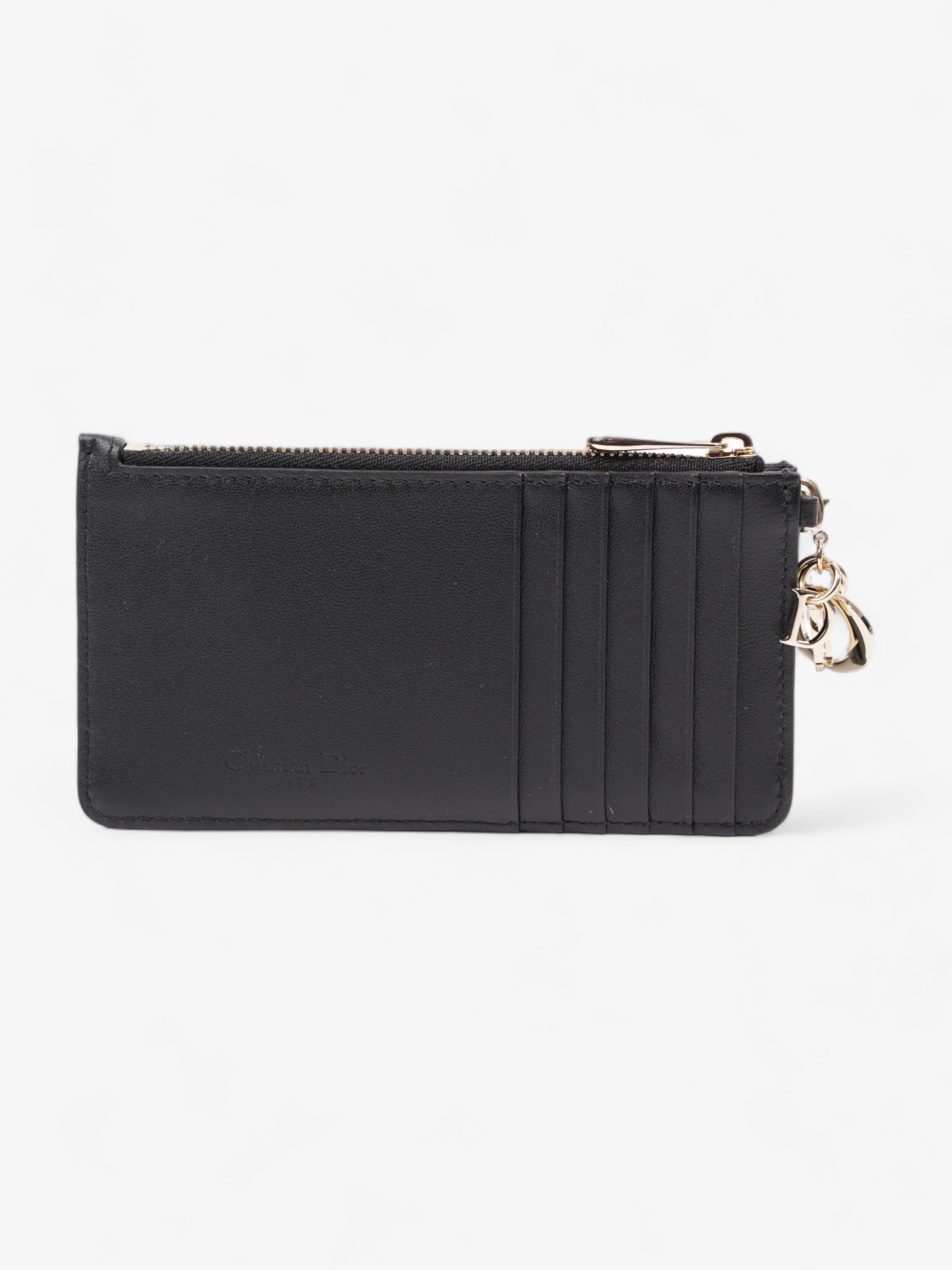 Christian Dior Lady Dior  And Coin Wallet Black Lambskin Leather