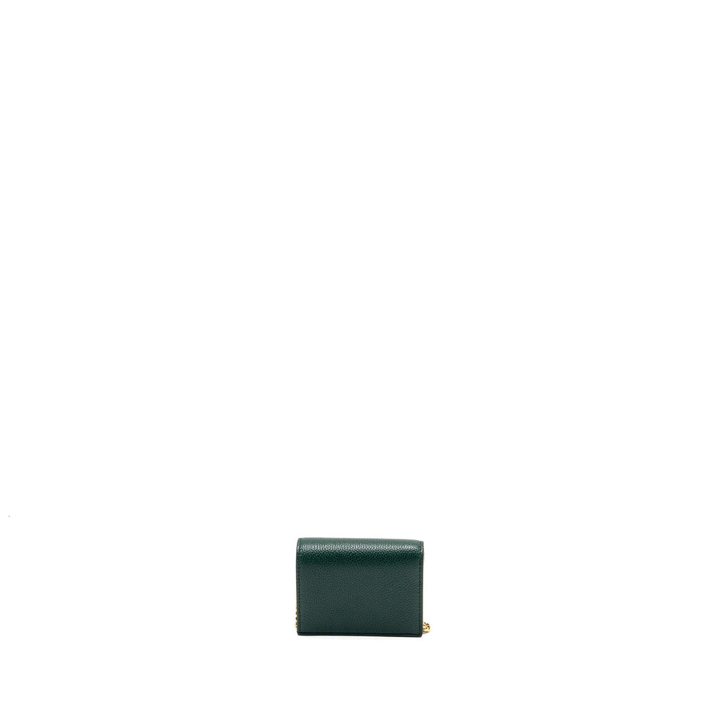Gucci zumi mini wallet with chain calfskin dark green