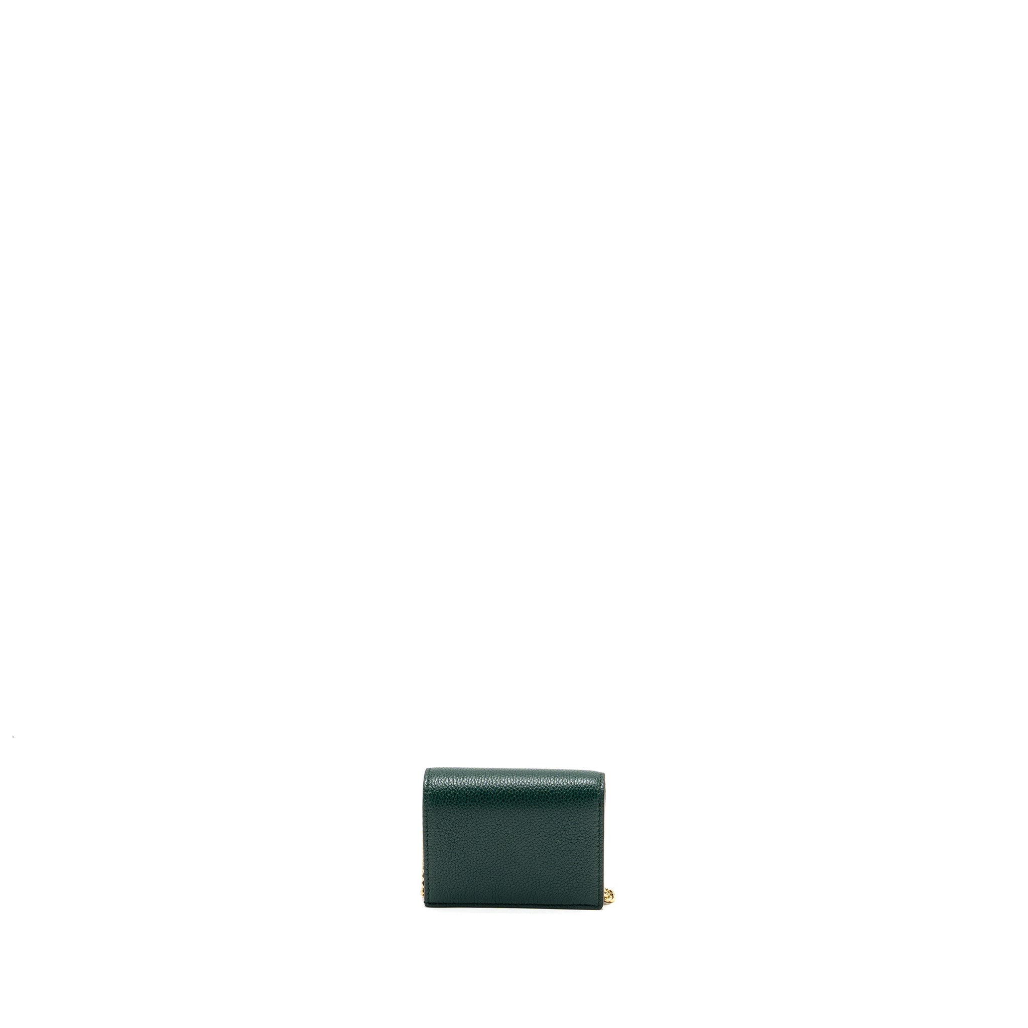 Gucci zumi mini wallet with chain calfskin dark green