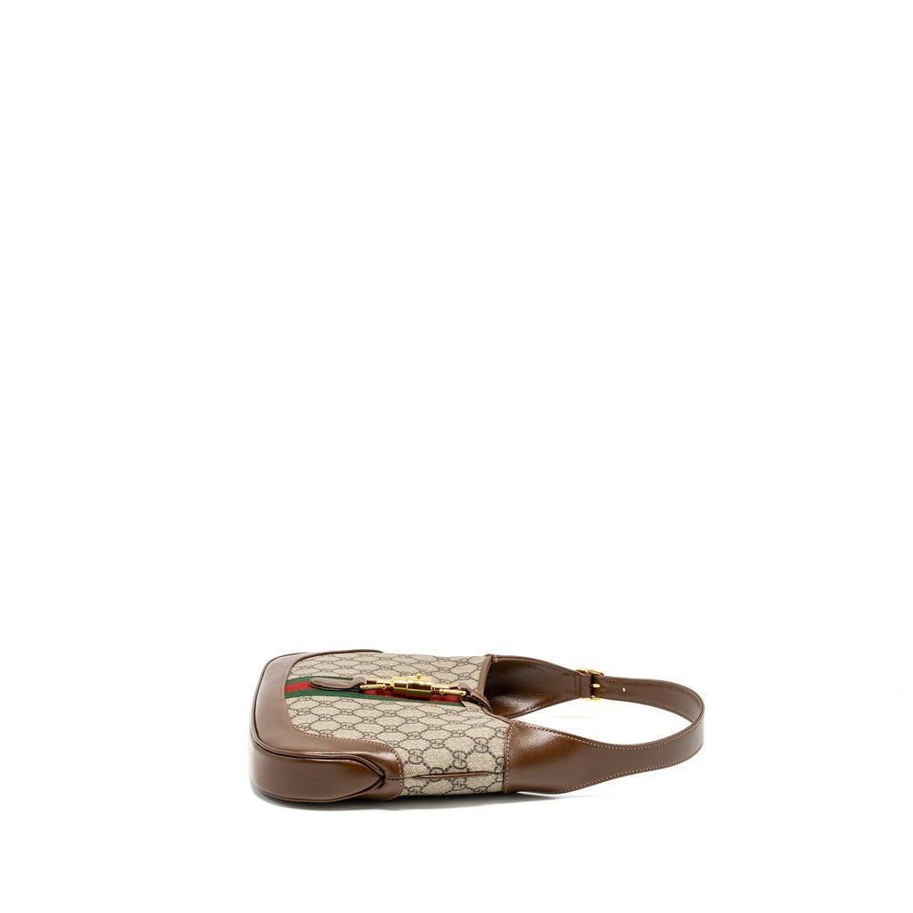 Gucci Jackie 1961 Small Shoulder Bag GG Supreme Canvas/Calfskin Brown/Multicolour