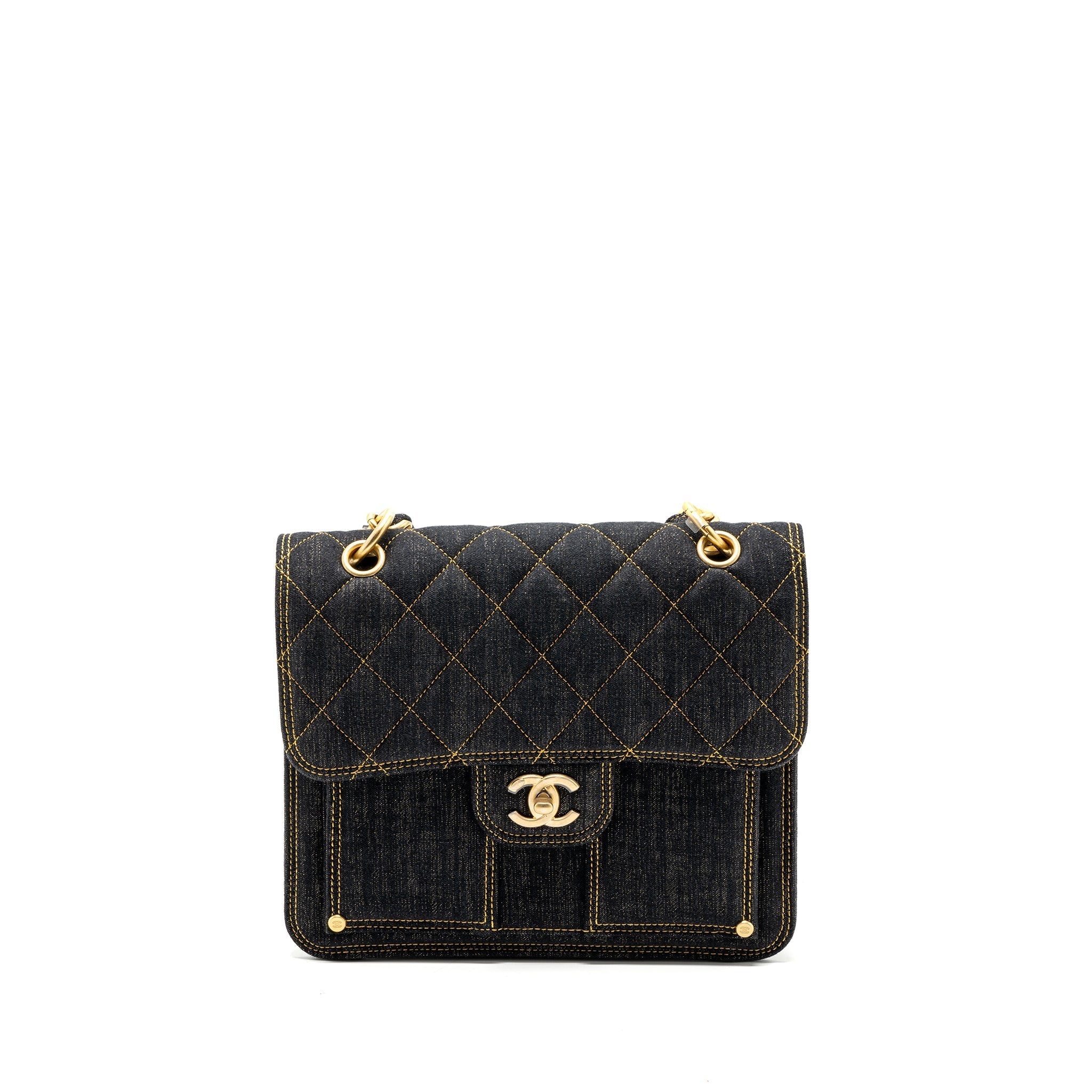 Chanel 23S flap backpack denim dark blue Brushed  (microchip)