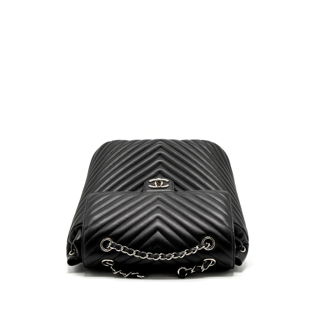 Chanel Urban Spirit Backpack Chevron Calfskin Black