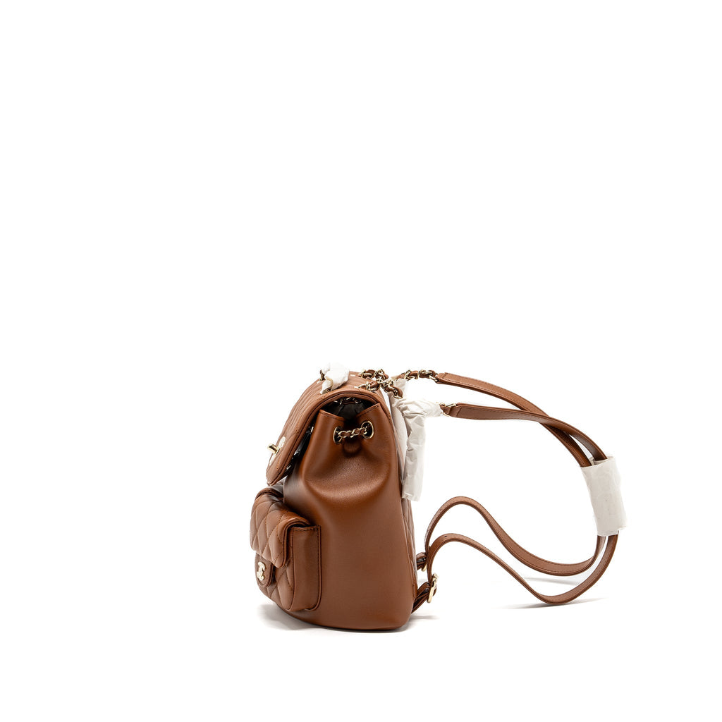 Chanel 23A triple pack backpack calfskin caramel L (microchip)