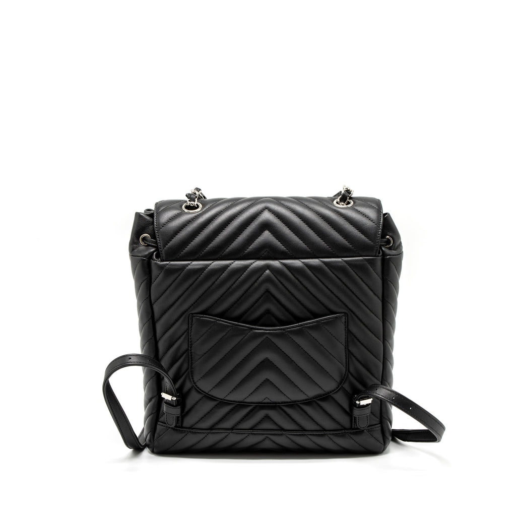 Chanel Urban Spirit Backpack Chevron Calfskin Black