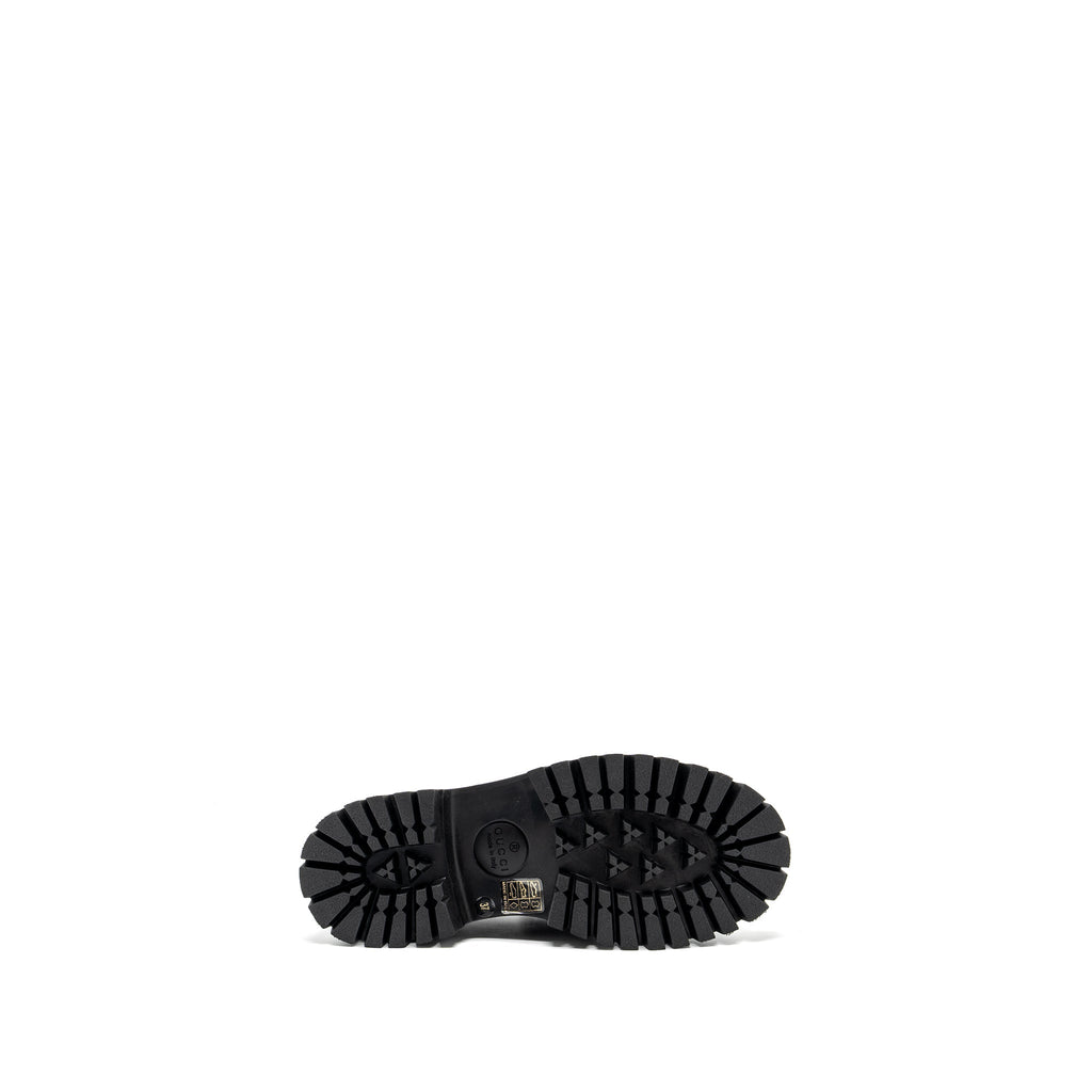 Gucci size 37 LEATHER LUG SOLE HORSEBIT LOAFER Black