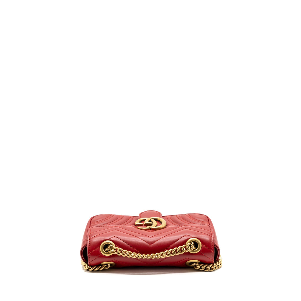 Gucci mini GG marmont shoulder bag calfskin red