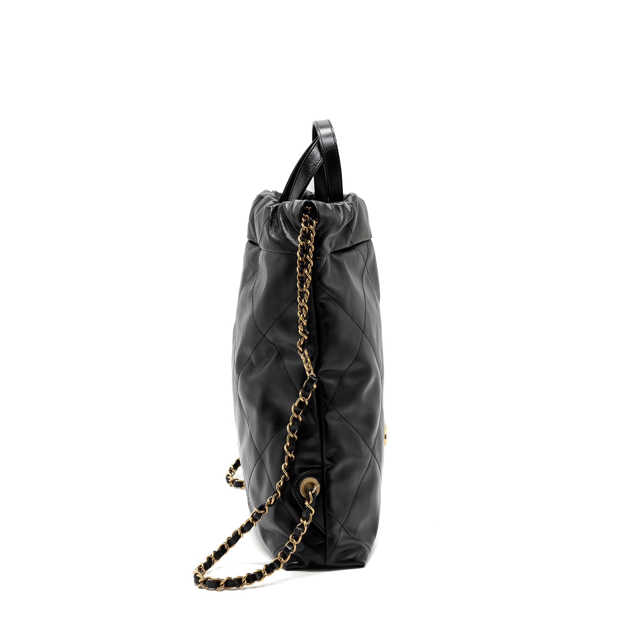 Chanel 22 Backpack Shiny Calfskin Black (Microchip)