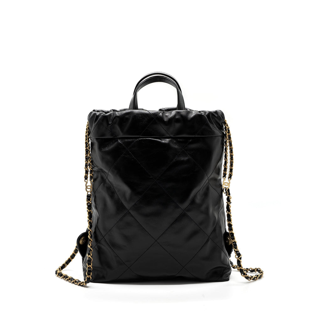 Chanel 22 Backpack Shiny Calfskin Black (Microchip)