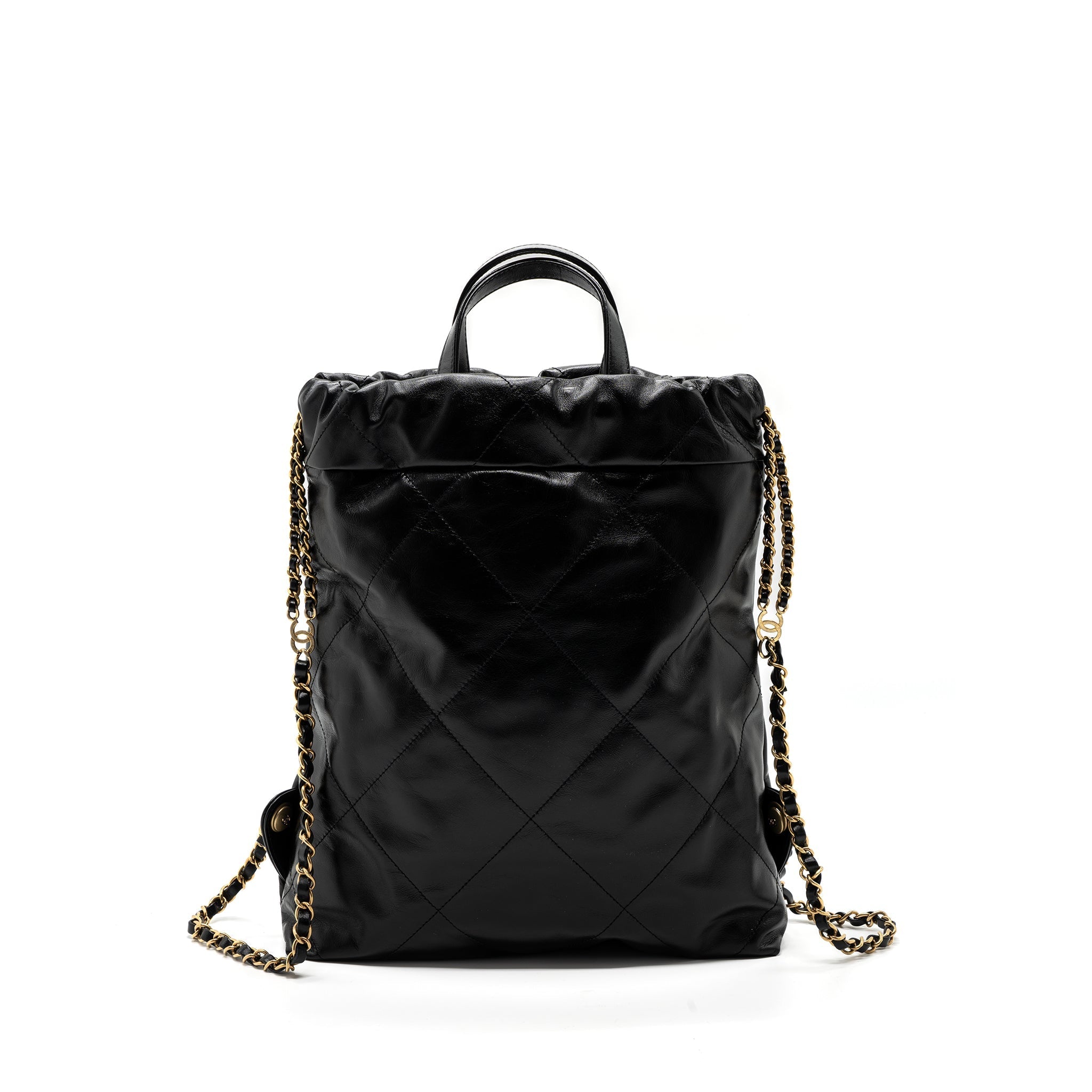 Chanel 22 Backpack Shiny Calfskin Black (Microchip)