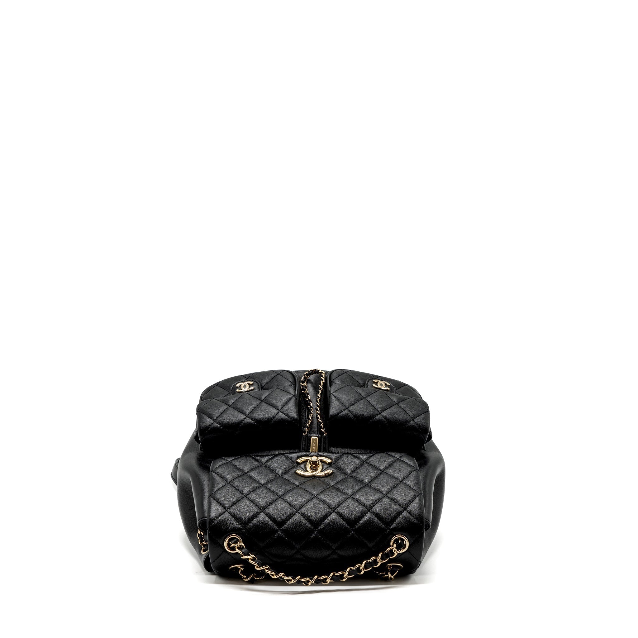 Chanel 23A Triple Pack Backpack Calfskin Black L (microchip)