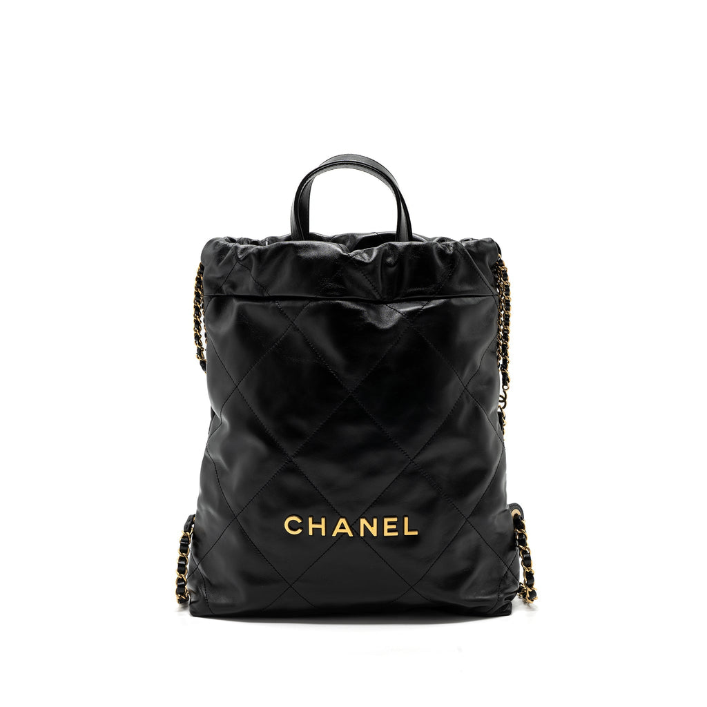Chanel 22 Backpack Shiny Calfskin Black (Microchip)