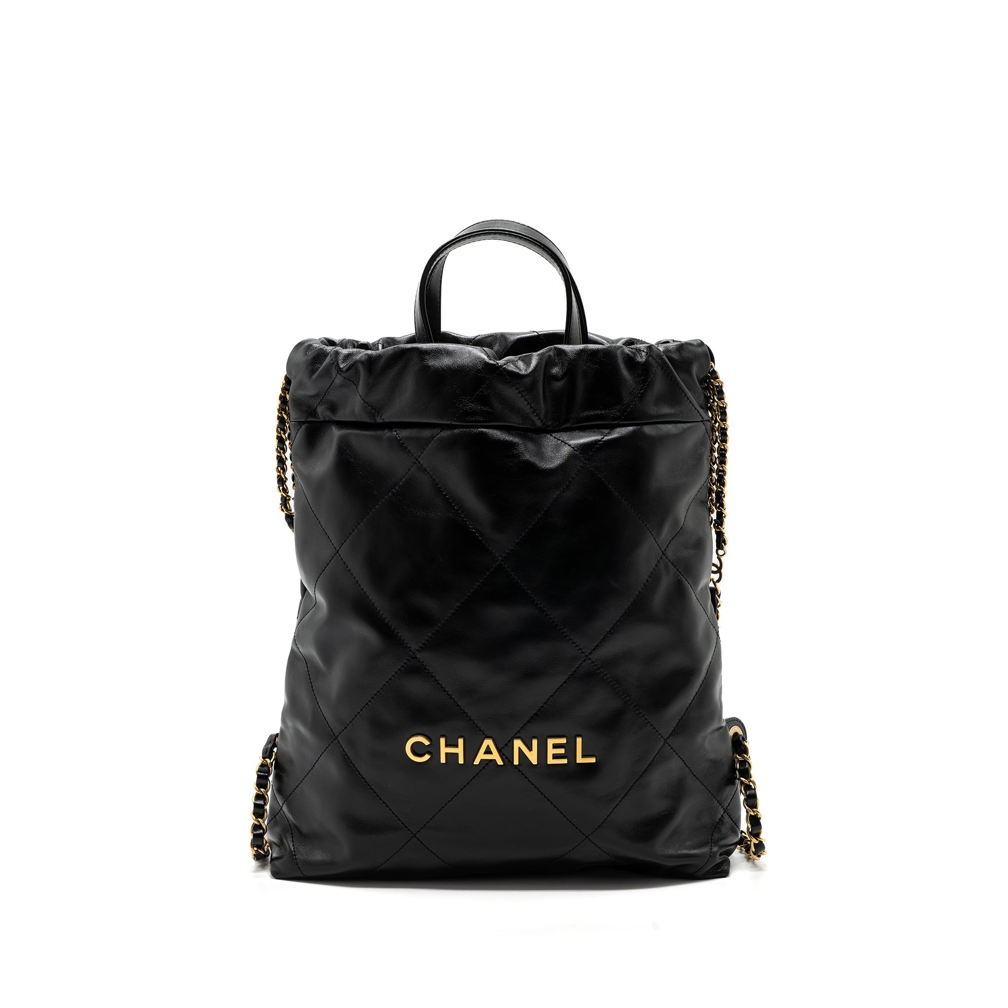 Chanel 22 Backpack Shiny Calfskin Black (Microchip)