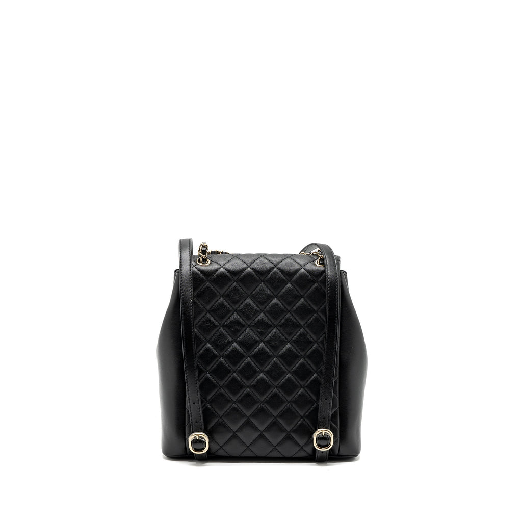 Chanel 23A Triple Pack Backpack Calfskin Black L (microchip)