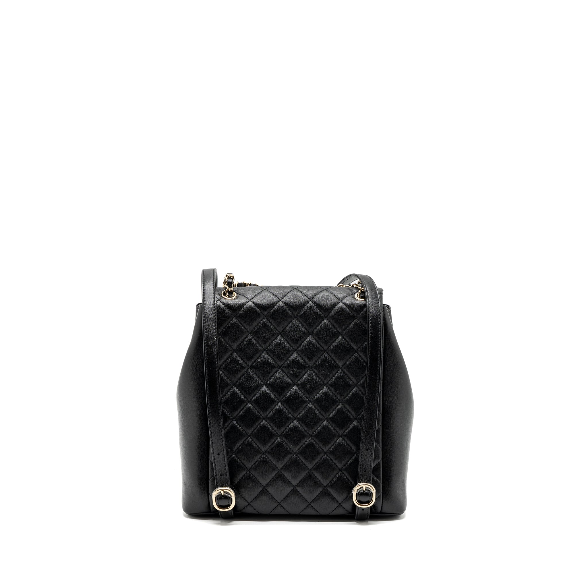 Chanel 23A Triple Pack Backpack Calfskin Black L (microchip)