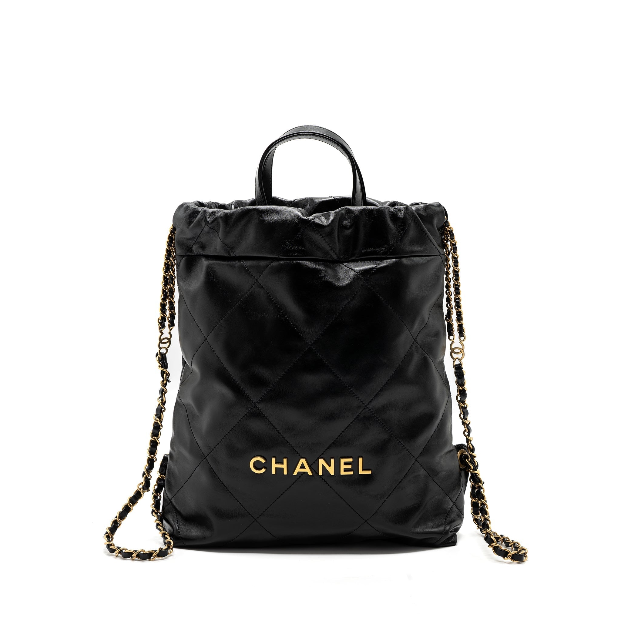 Chanel 22 Backpack Shiny Calfskin Black (Microchip)