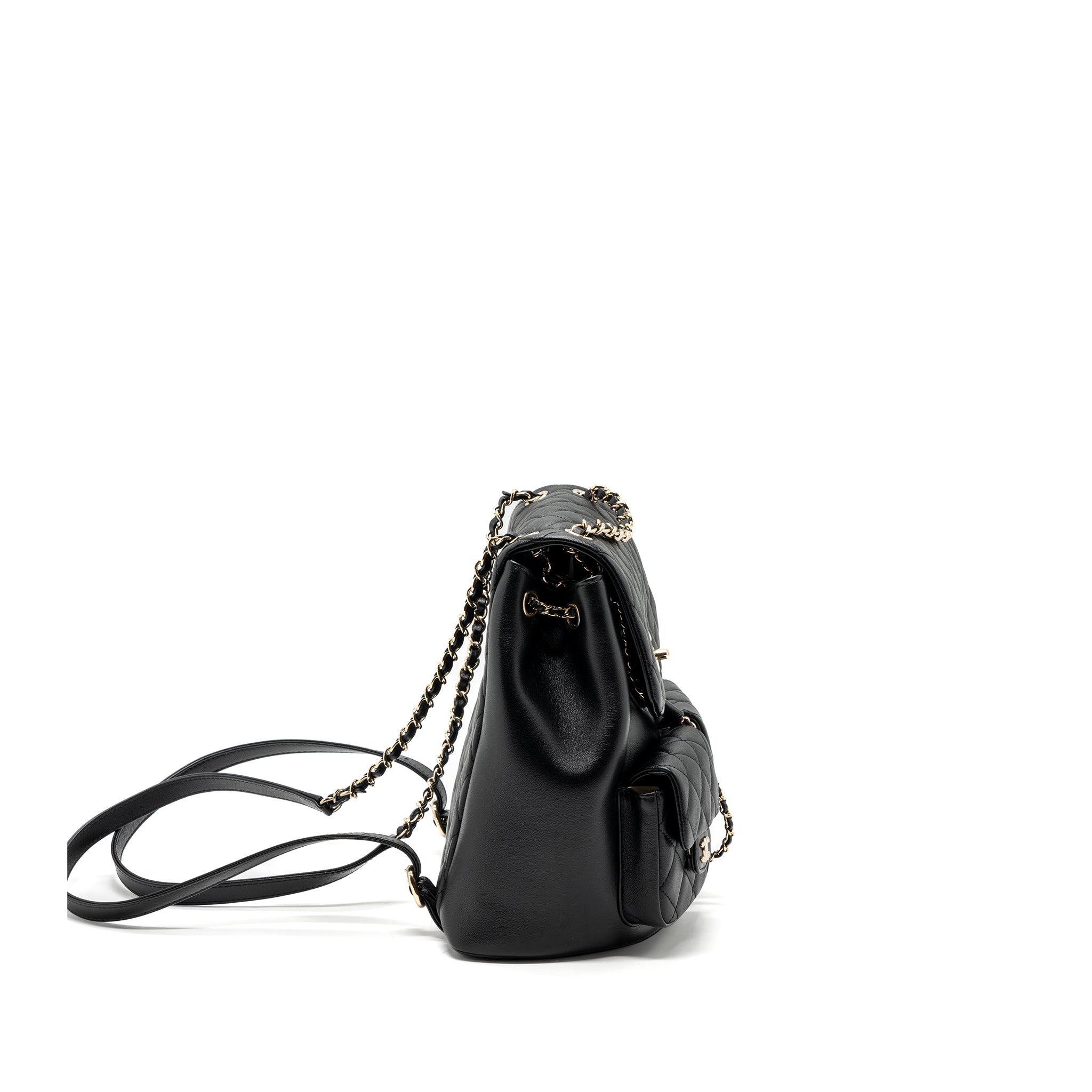 Chanel 23A Triple Pack Backpack Calfskin Black L (microchip)