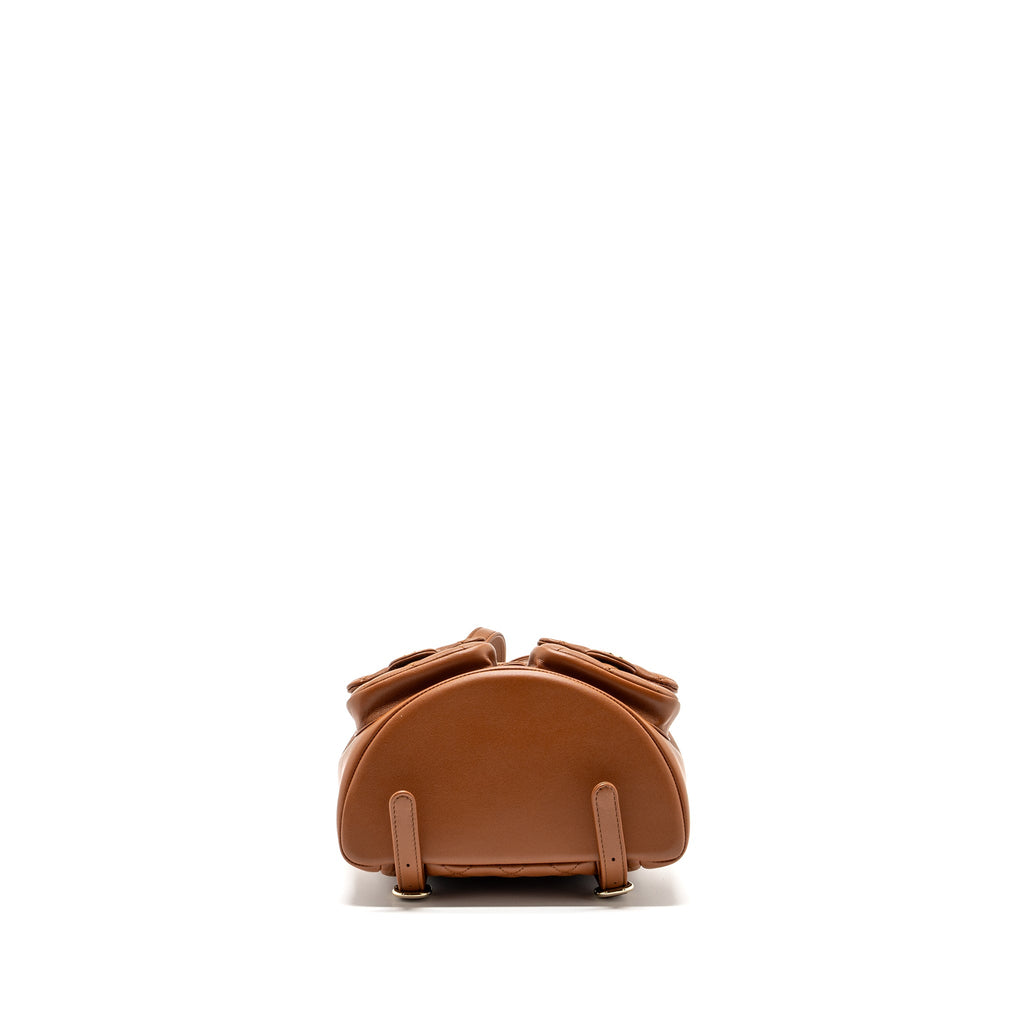 Chanel 23A triple pack backpack calfskin caramel L (microchip)