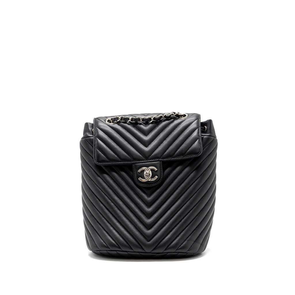 Chanel Small Urban Spirit  Backpack Chevron Calfskin Black