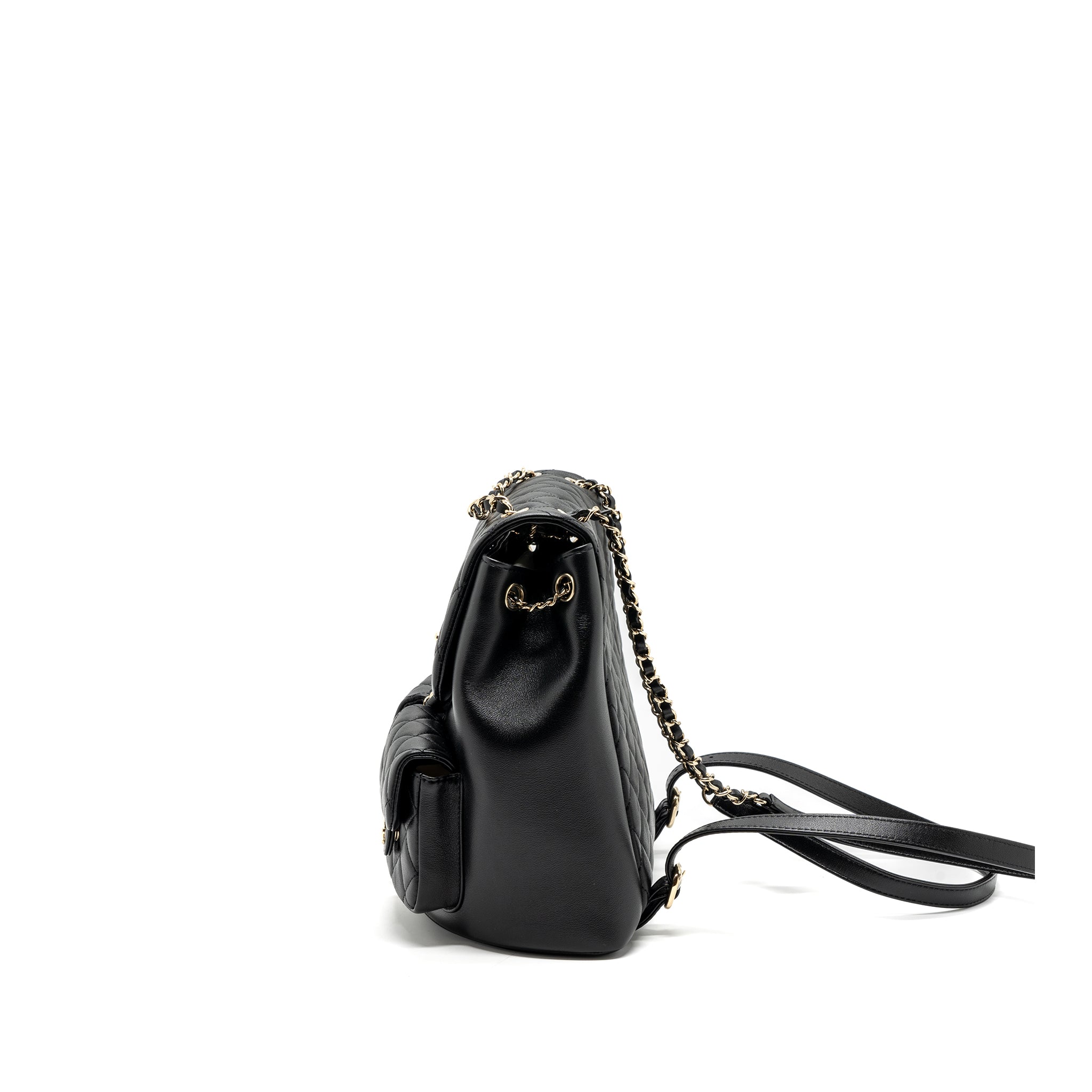 Chanel 23A Triple Pack Backpack Calfskin Black L (microchip)