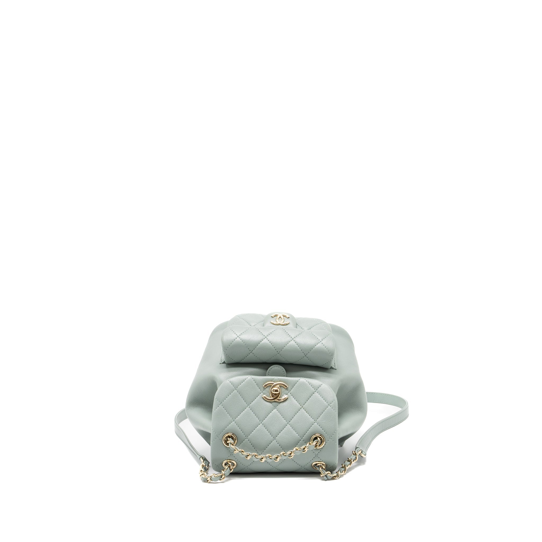 Chanel 23C Mini Duma Backpack Calfskin Light Grey L (Microchip)