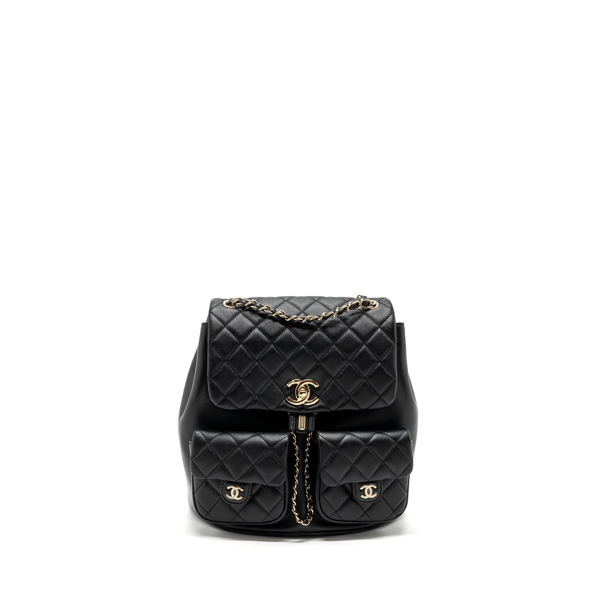 Chanel 23A Triple Pack Backpack Calfskin Black L (microchip)