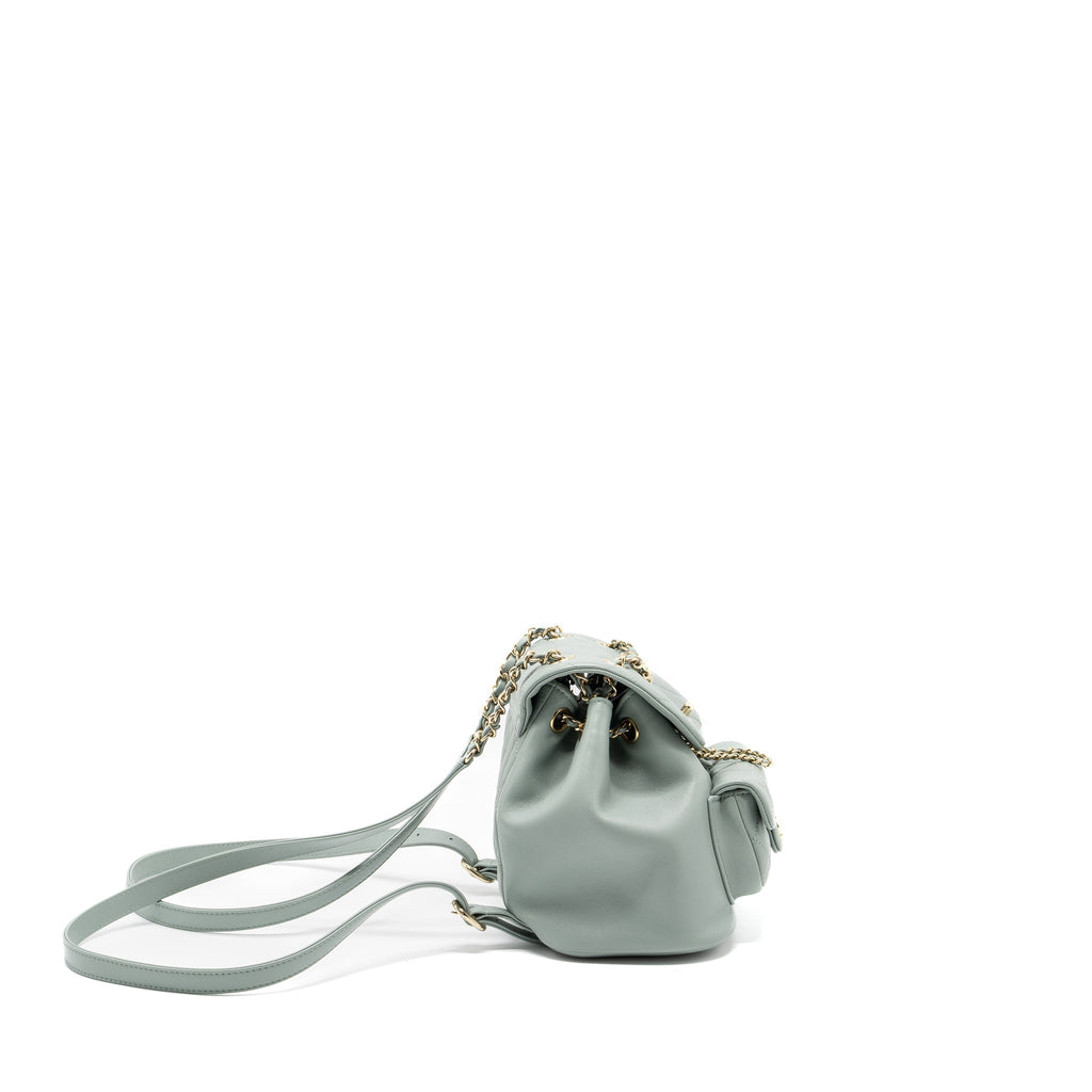 Chanel 23C Mini Duma Backpack Calfskin Light Grey L (Microchip)