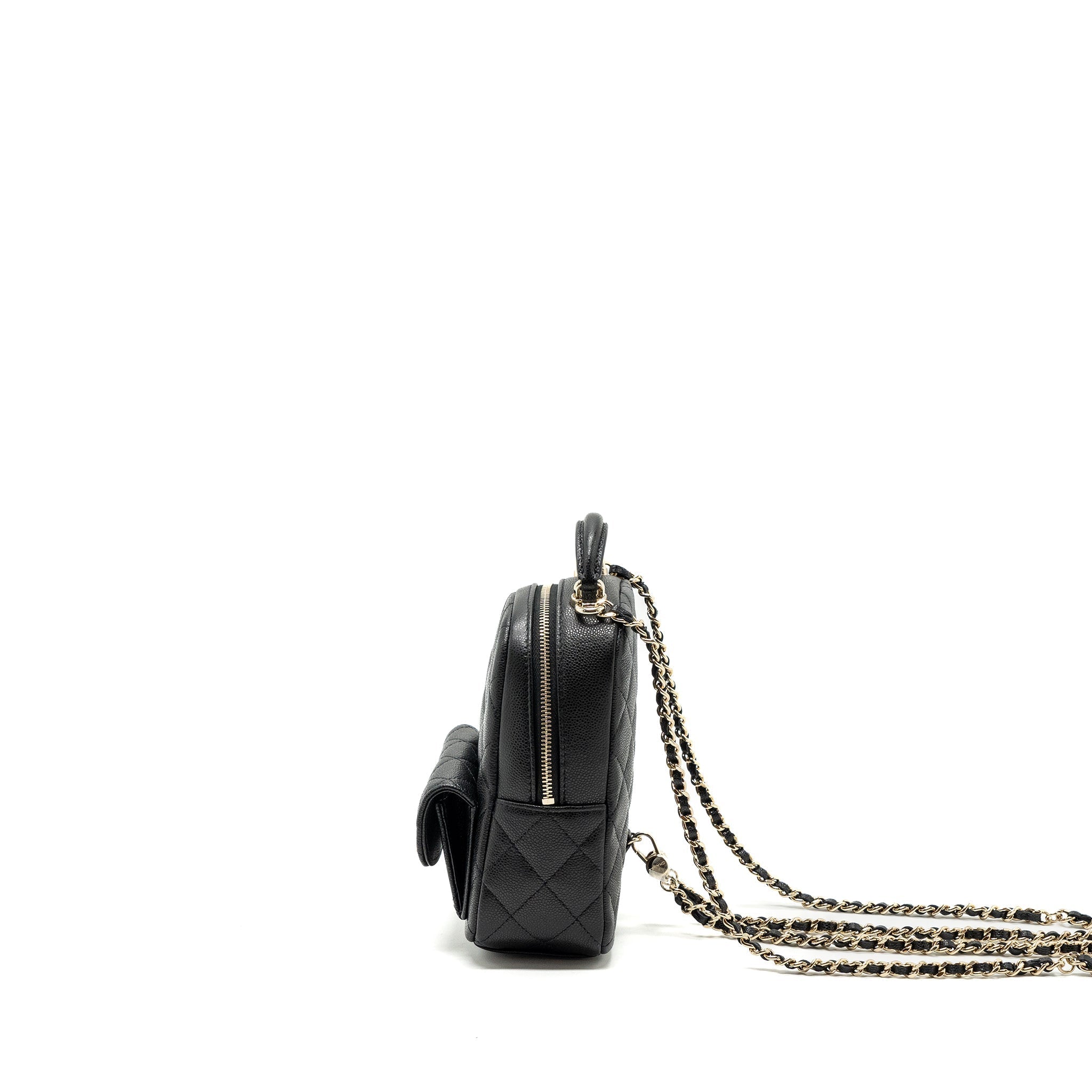 Chanel 24c Mini Backpack/Crossbody Bag Caviar Black L (Microchip)