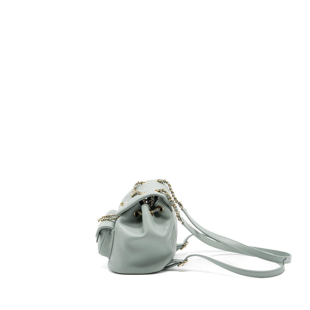 Chanel 23C Mini Duma Backpack Calfskin Light Grey L (Microchip)