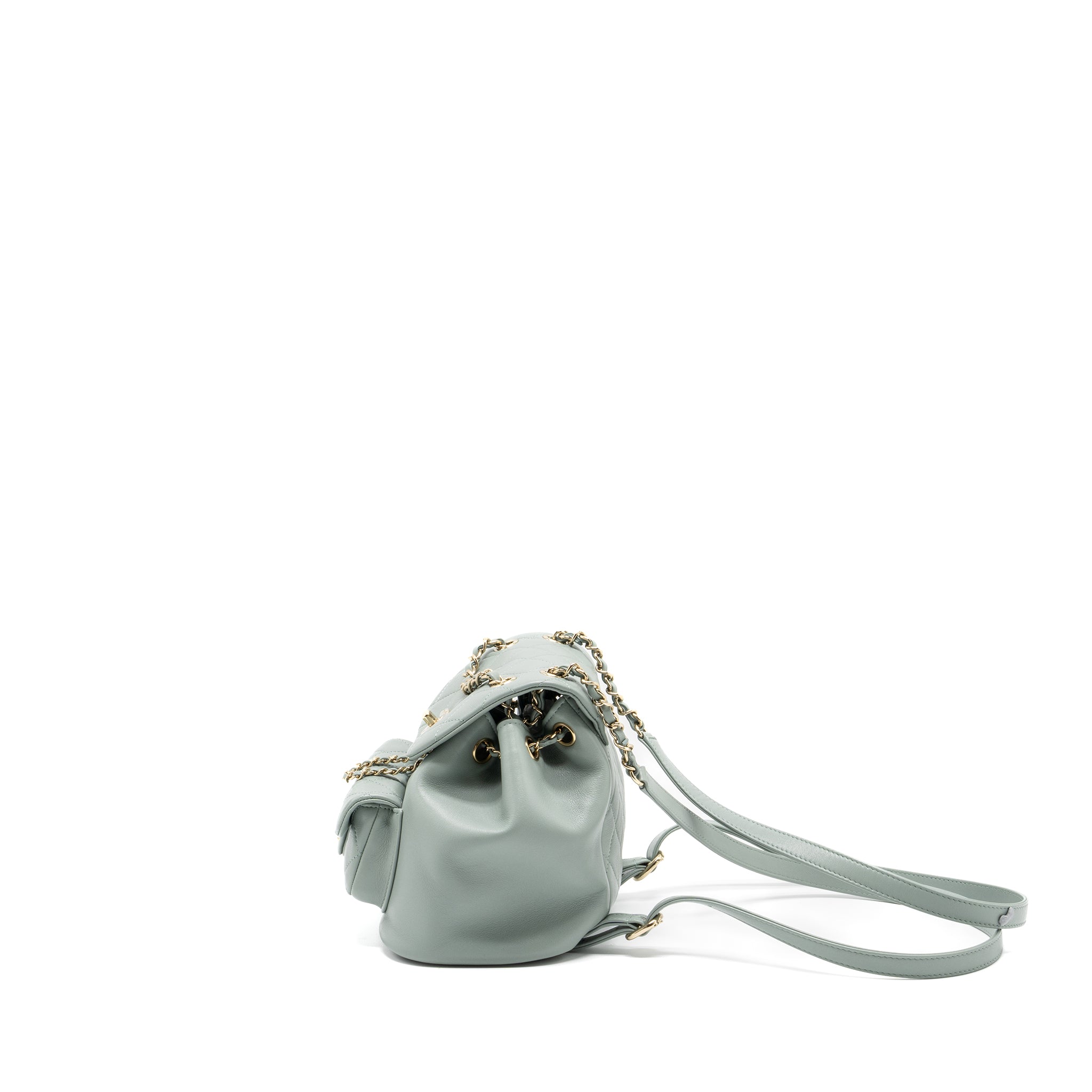 Chanel 23C Mini Duma Backpack Calfskin Light Grey L (Microchip)