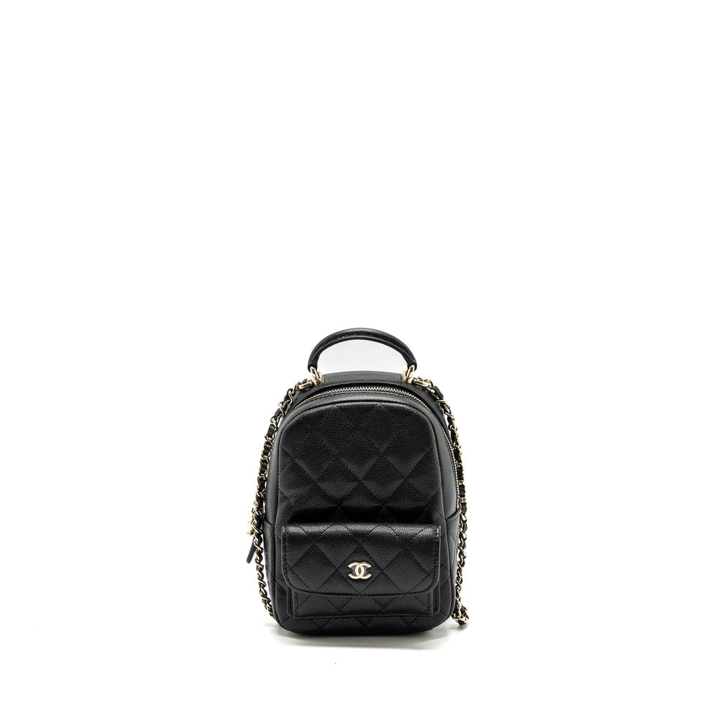 Chanel 24c Mini Backpack/Crossbody Bag Caviar Black L (Microchip)