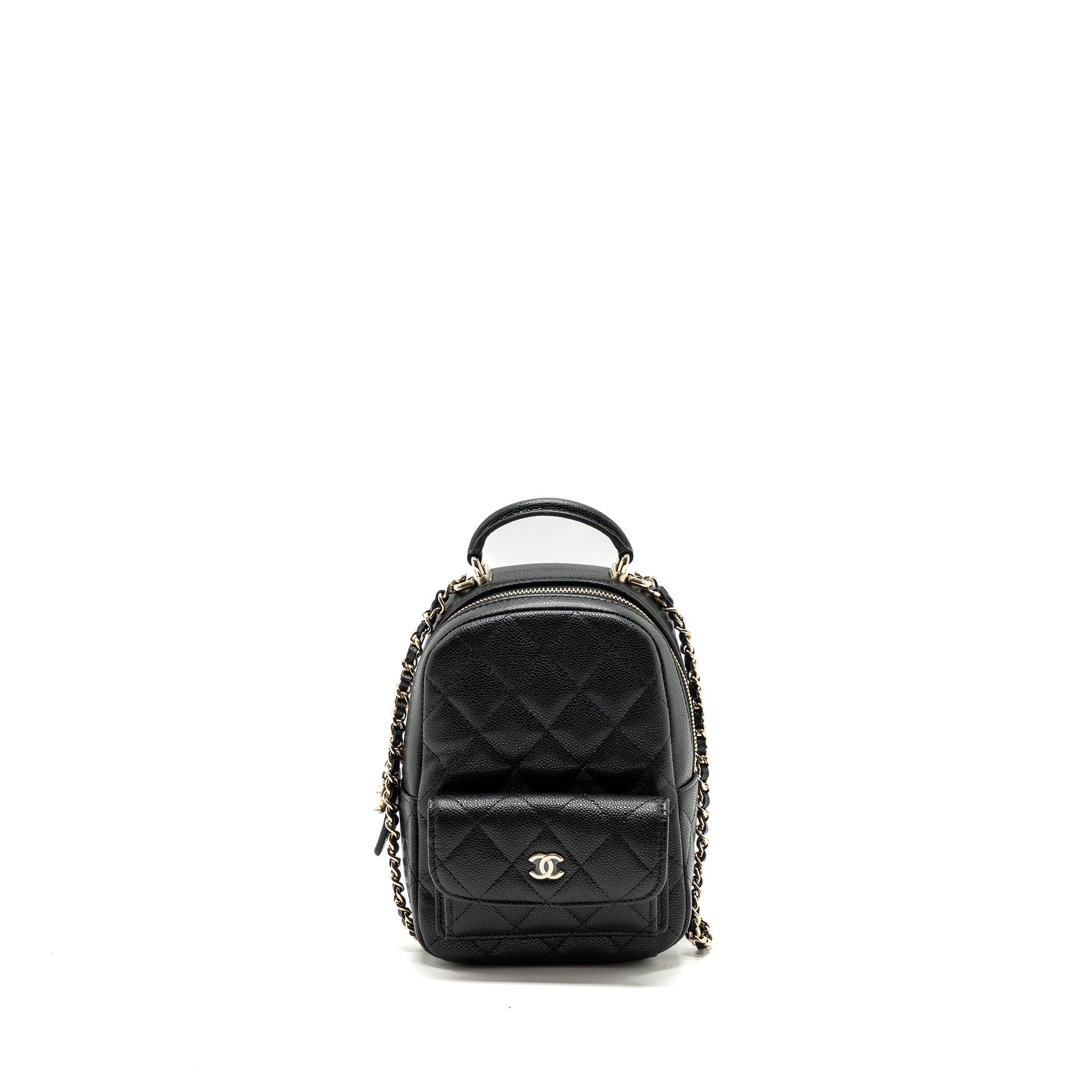 Chanel 24c Mini Backpack/Crossbody Bag Caviar Black L (Microchip)