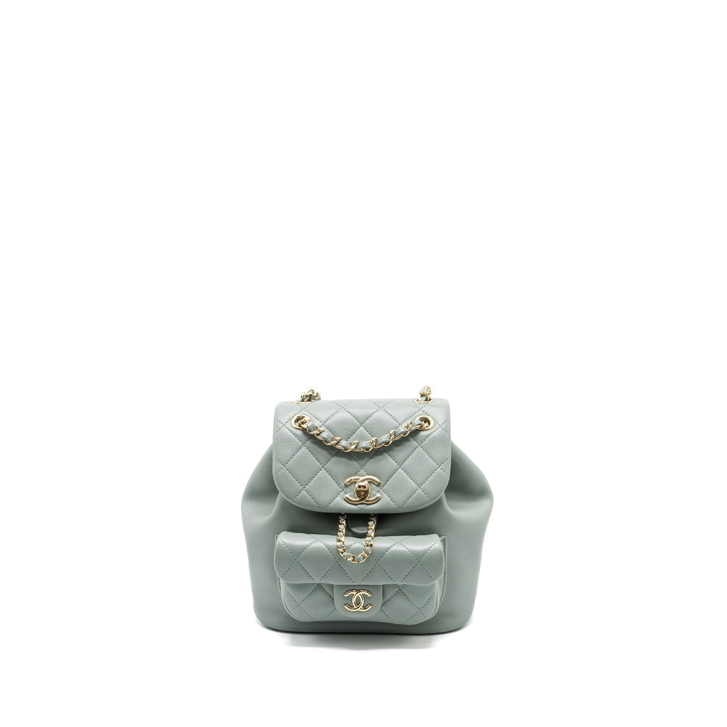Chanel 23C Mini Duma Backpack Calfskin Light Grey L (Microchip)