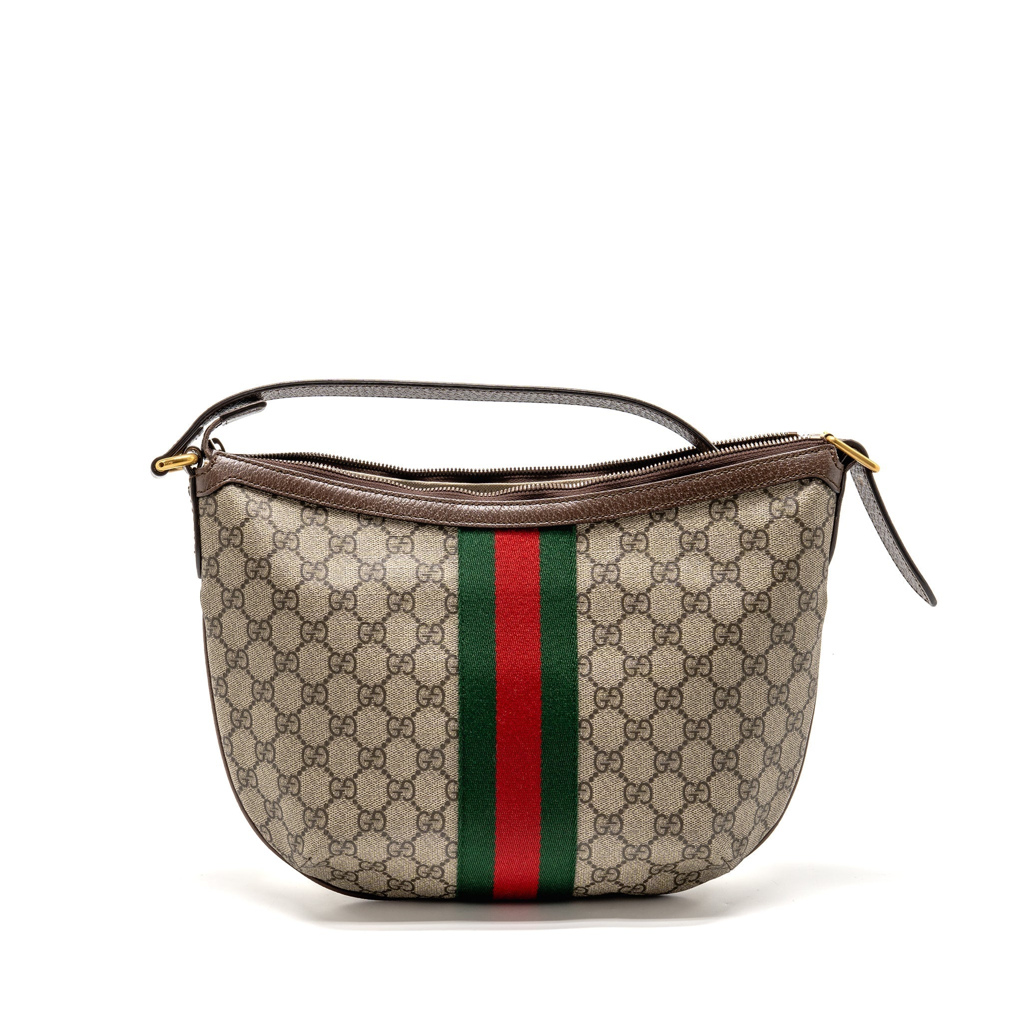 Gucci Small Ophidia Half Moon Crossbody Hobo Bag GG Supreme Canvas