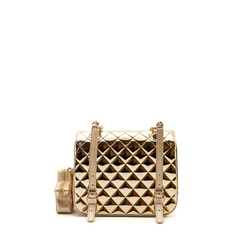 Chanel 24c Backpack With Star Patent Gold L (microchip)