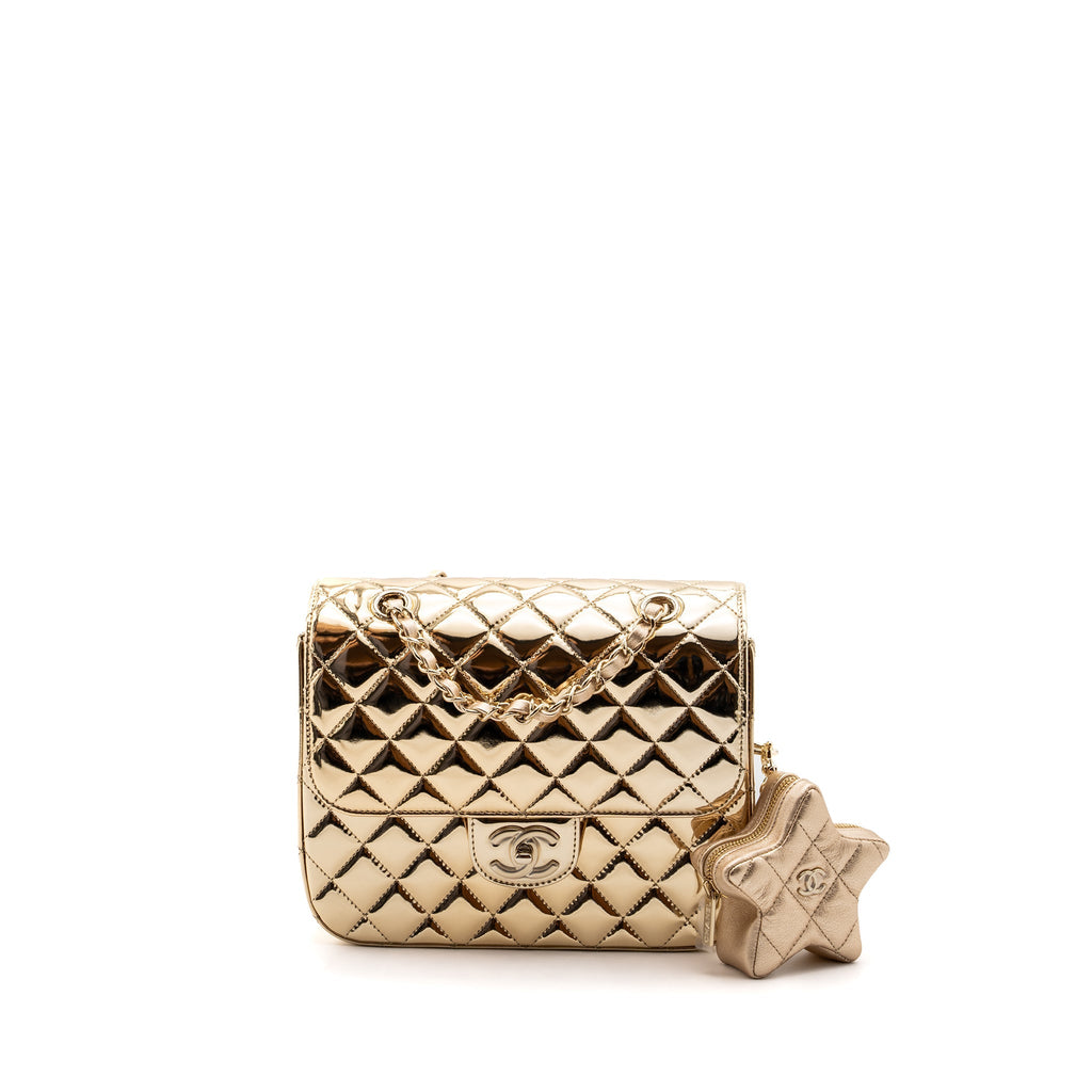 Chanel 24c Backpack With Star Patent Gold L (microchip)