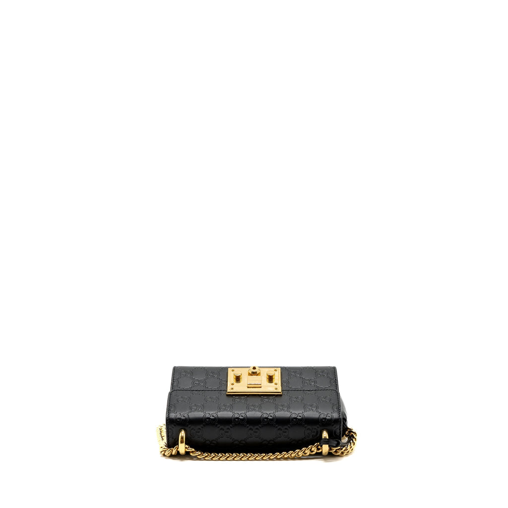 Gucci padlock chain bag calfskin black