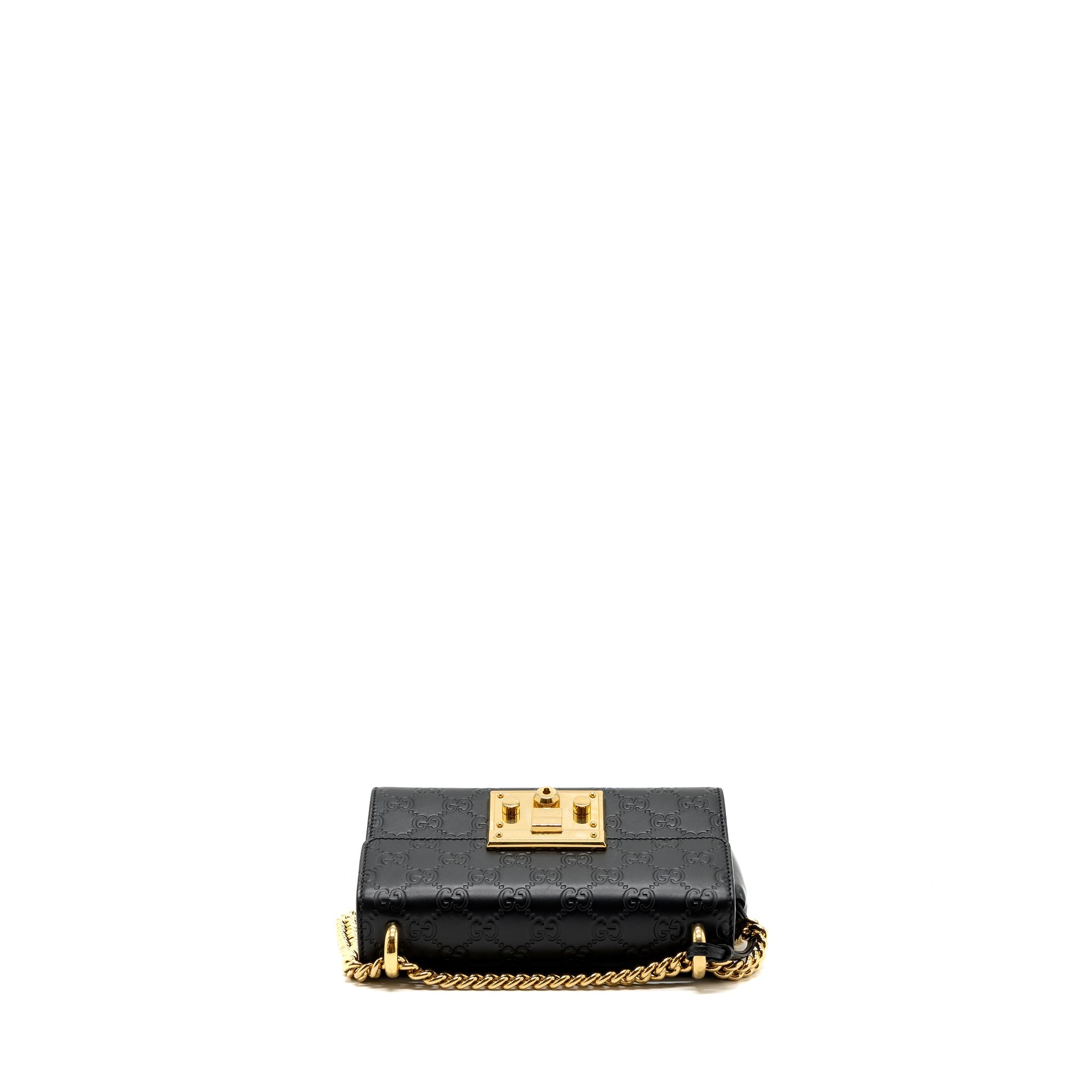 Gucci padlock chain bag calfskin black