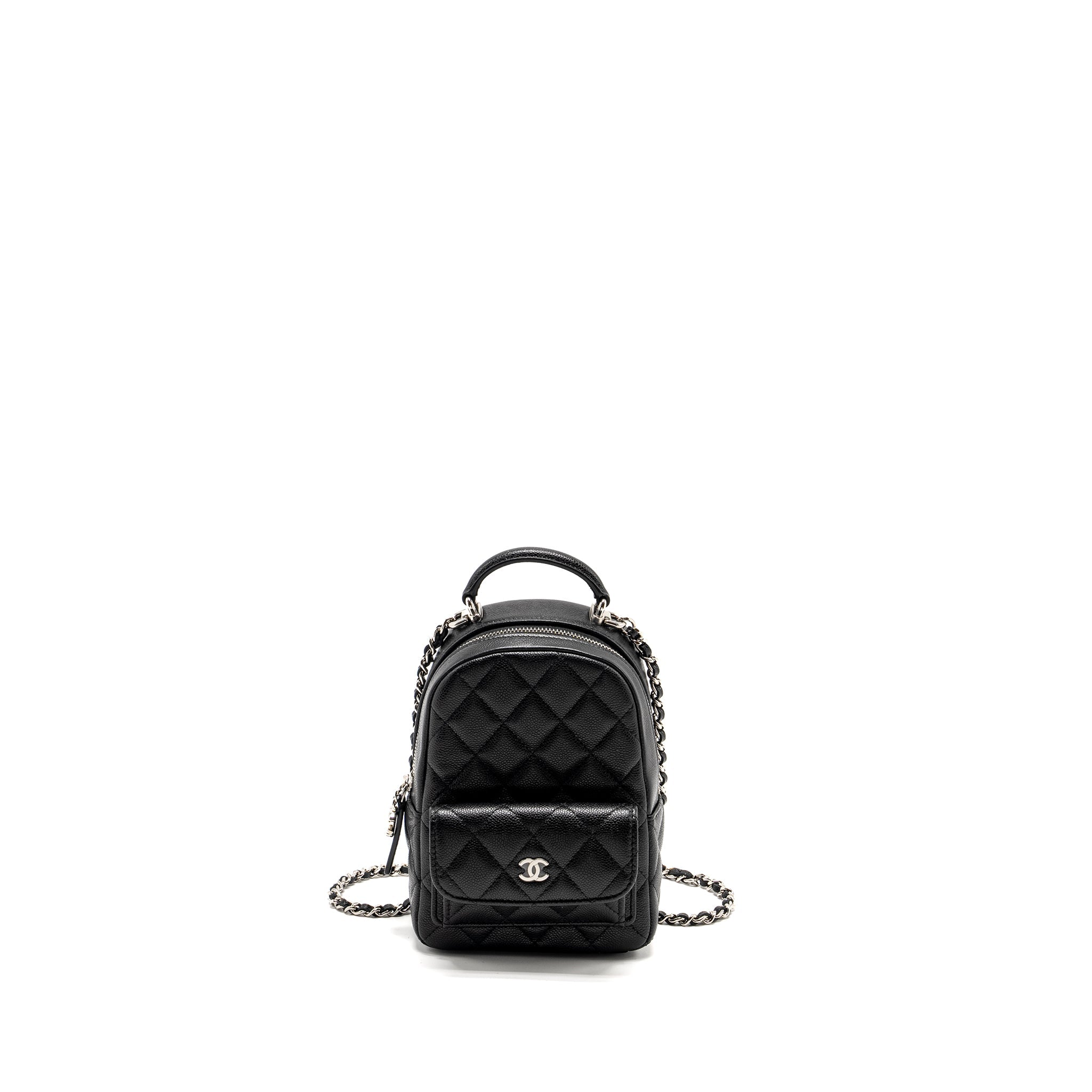 Chanel 24P Mini Backpack/Crossbody Bag Caviar Black  (Microchip)