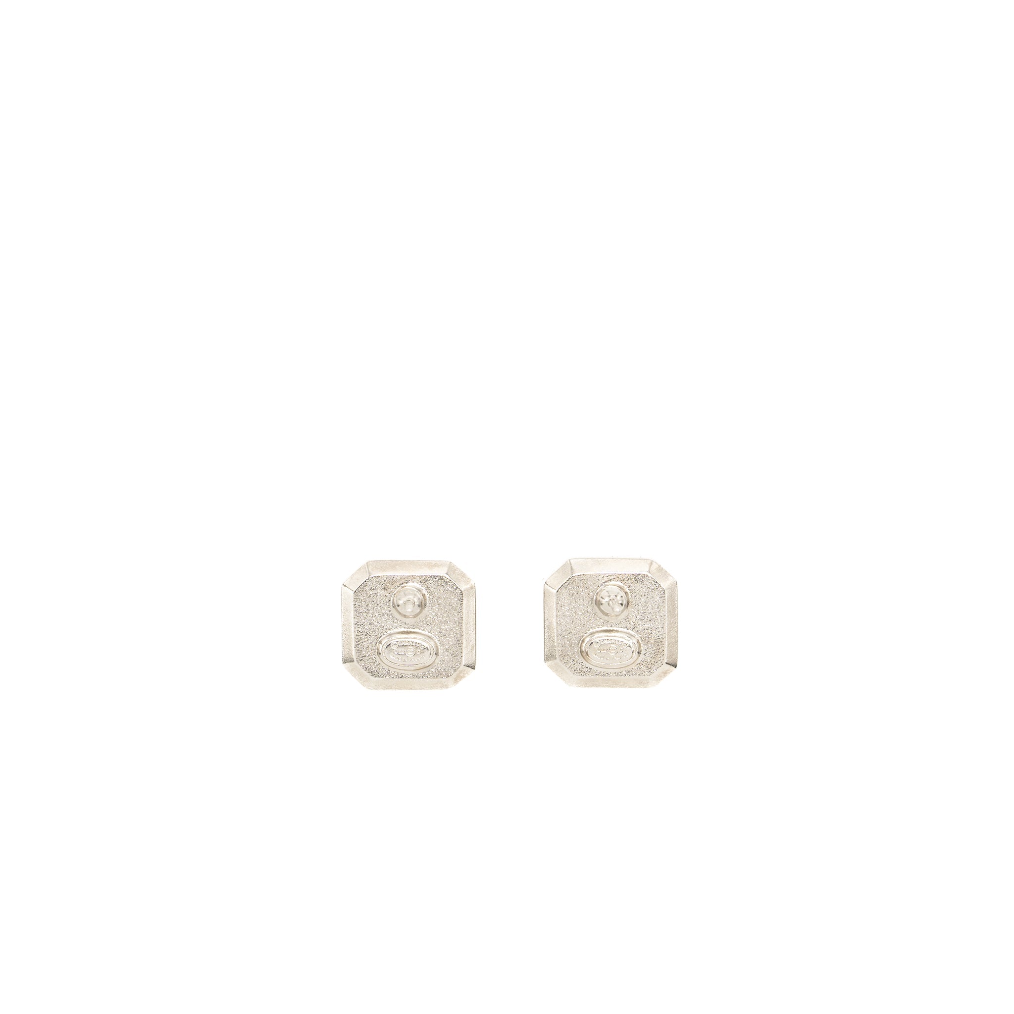 Chanel Square CC Logo Earrings Crystal