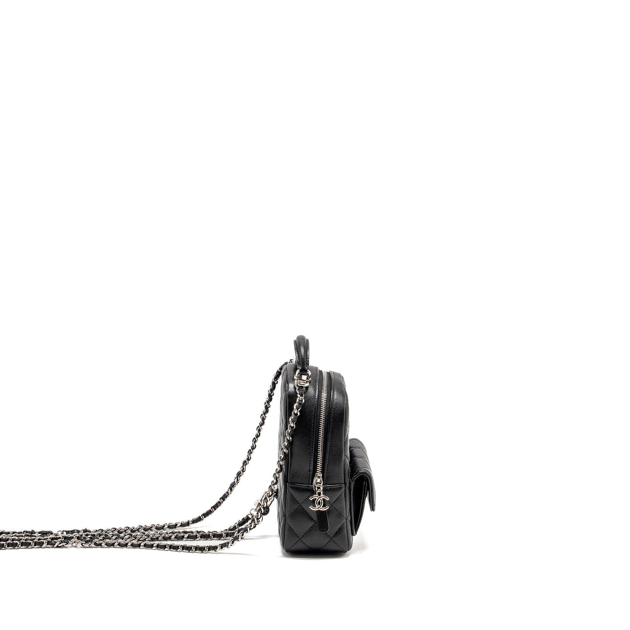 Chanel 24P Mini Backpack/Crossbody Bag Caviar Black  (Microchip)