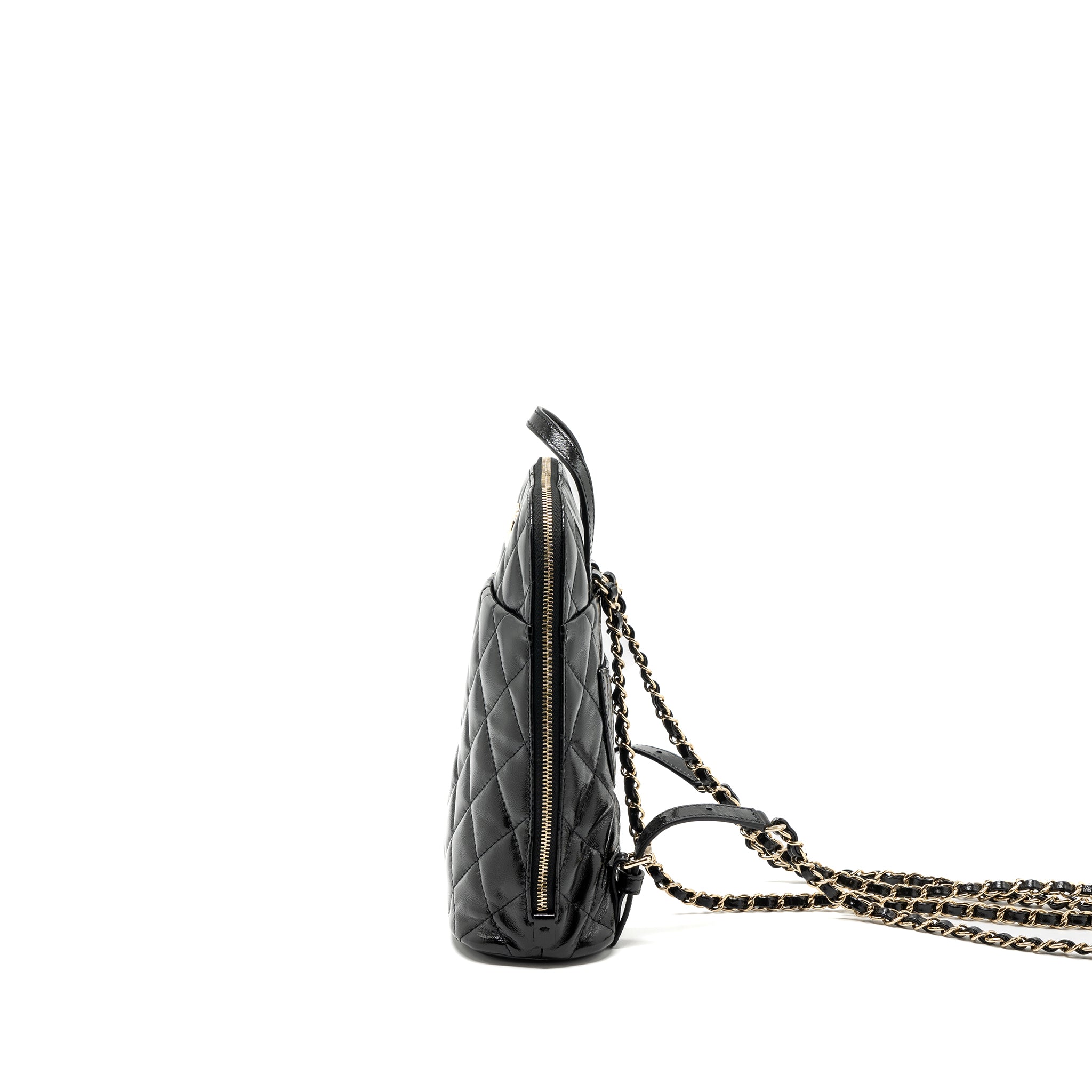 Chanel 22A Backpack Patent Black L (Microchip)
