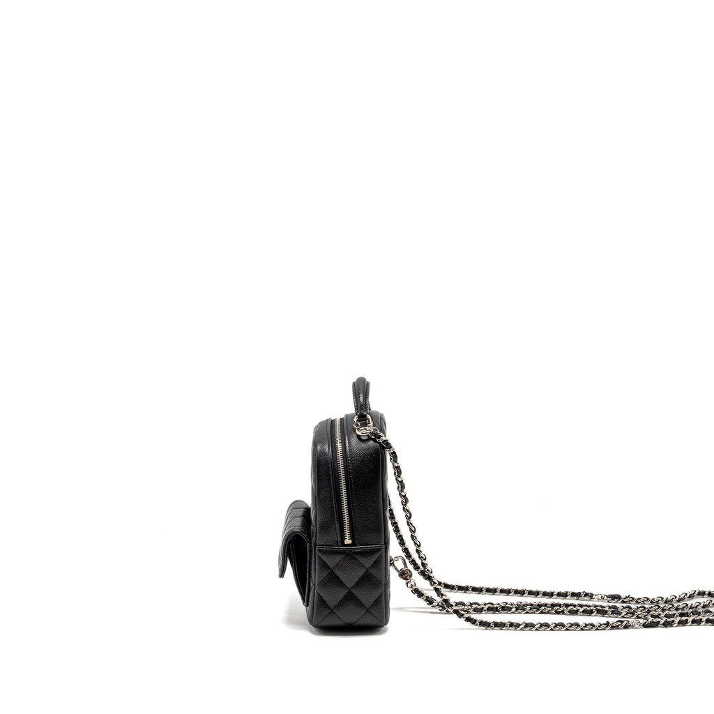 Chanel 24P Mini Backpack/Crossbody Bag Caviar Black  (Microchip)